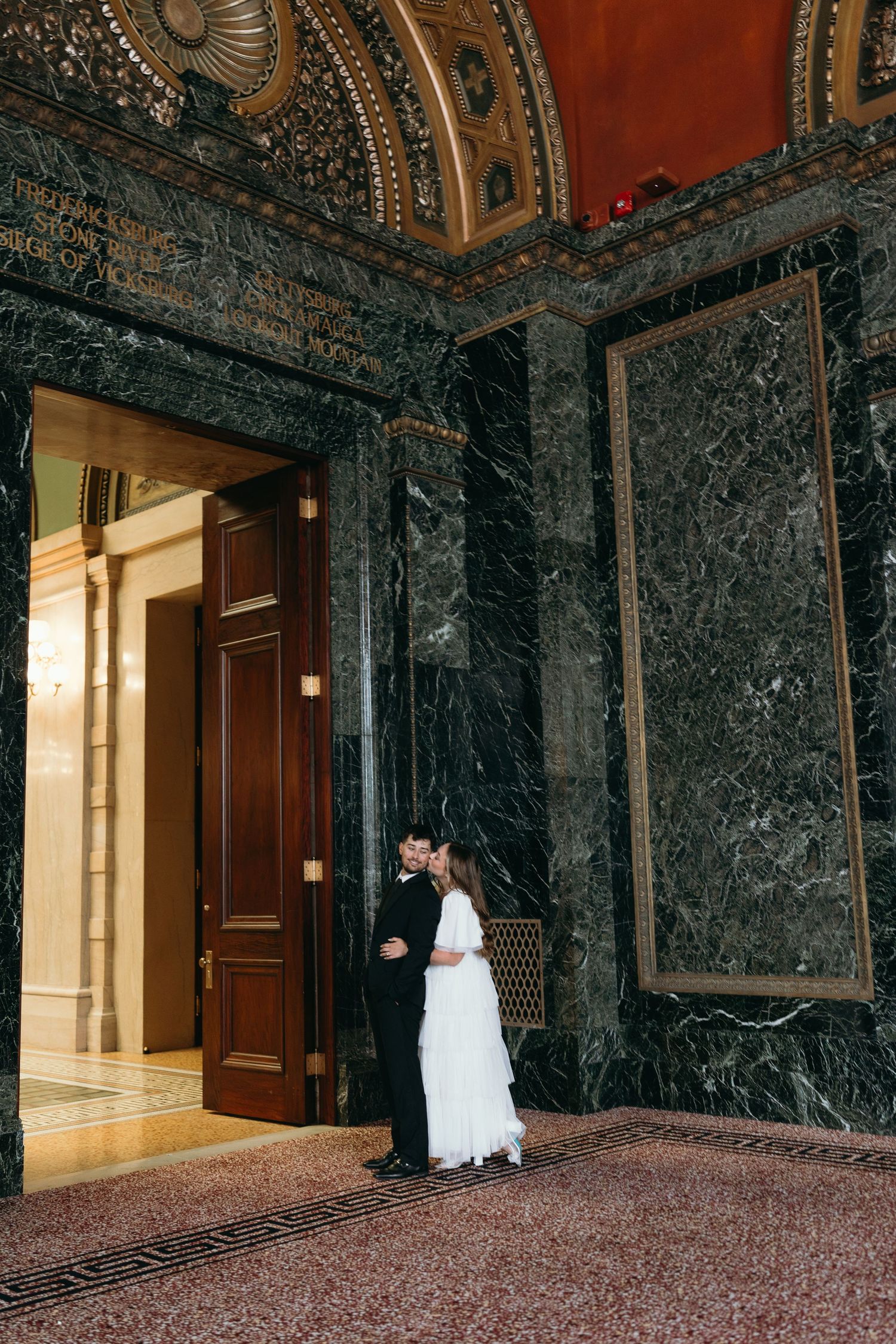 Chicago Elopement photo locations at the Chicago Cultural center