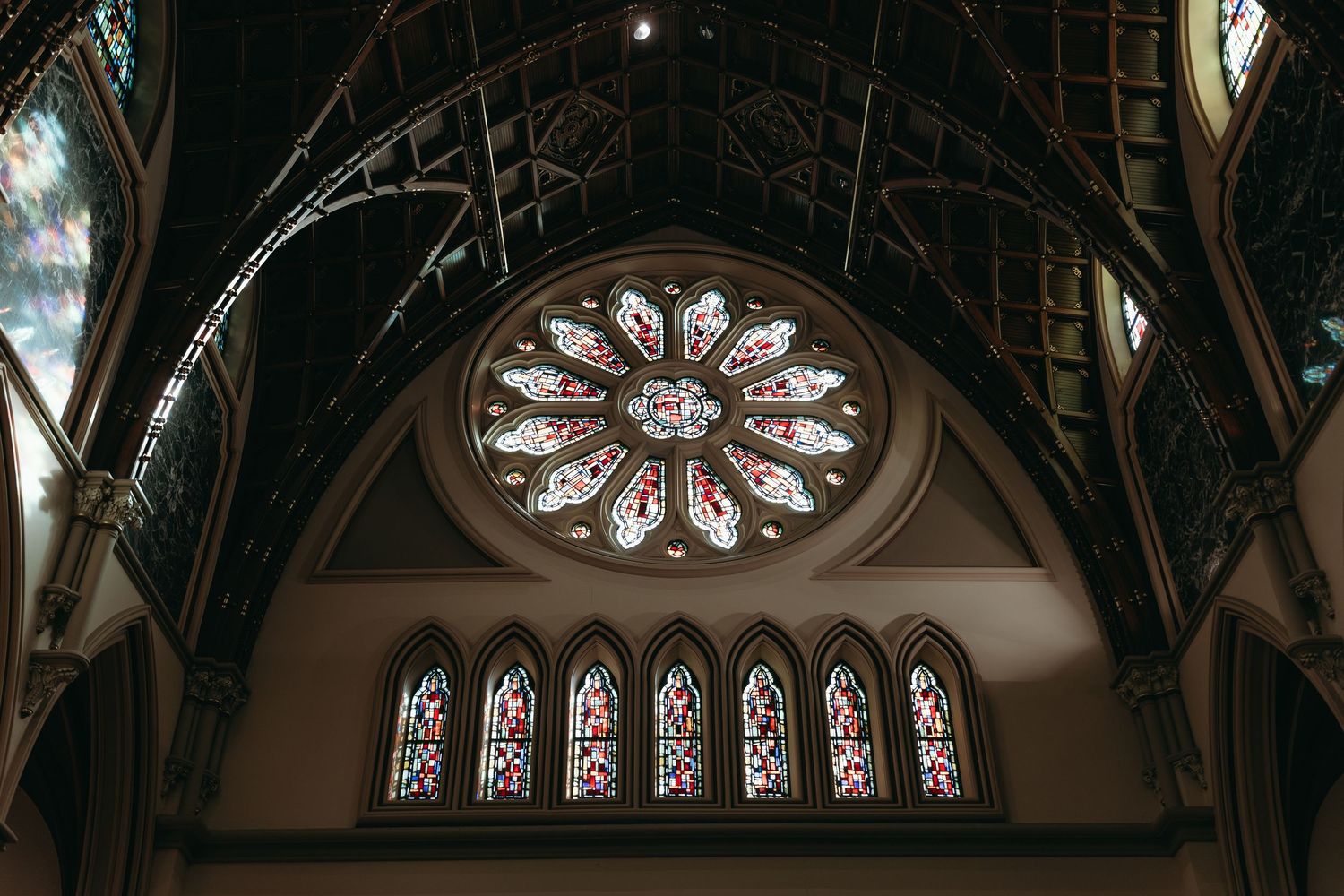 Editorial Chicago wedding photography at Holy Name Cathedral featuring dramatic architecture and timeless Catholic ceremony moments.