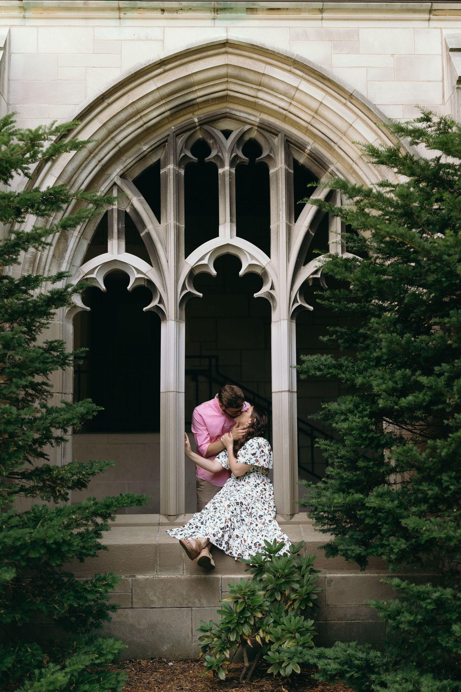 Gothic architecture in Chicago for engagement and couples photos