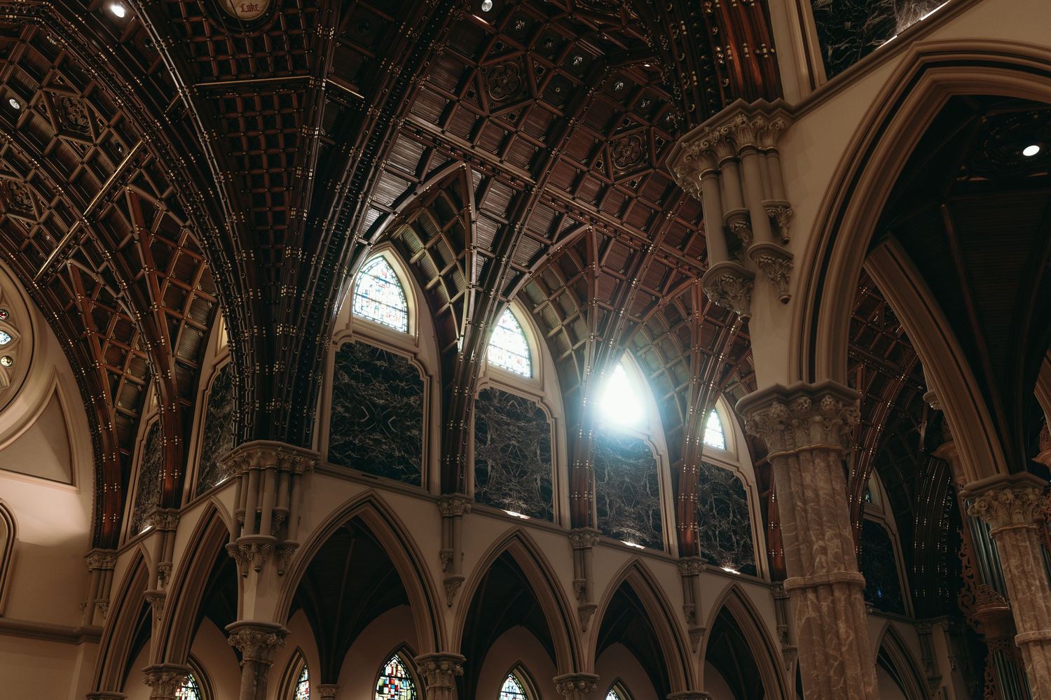 Editorial Chicago wedding photography at Holy Name Cathedral featuring dramatic architecture and timeless Catholic ceremony moments.