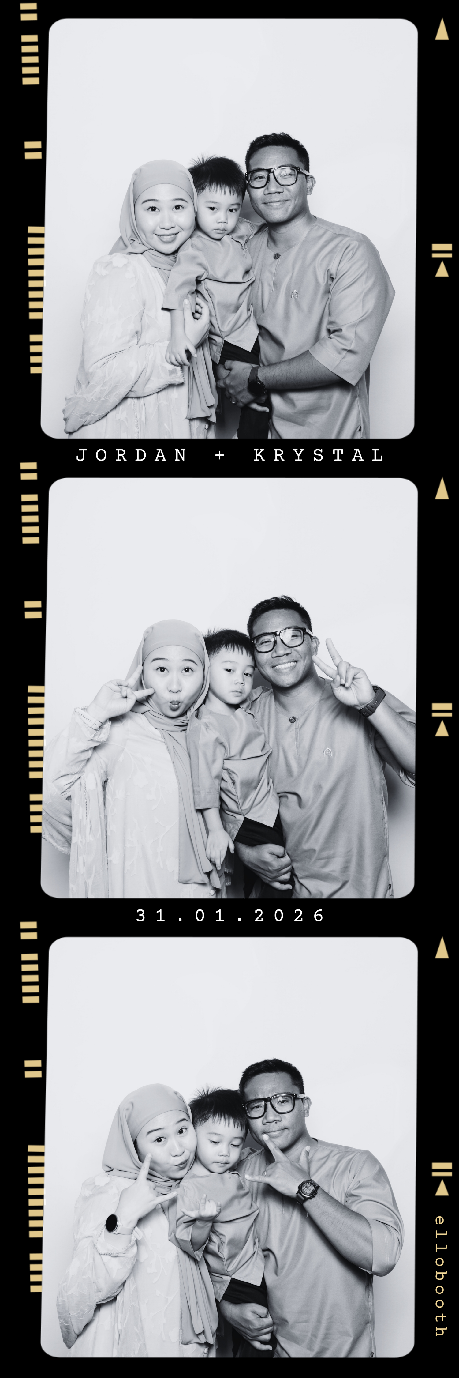 Classic 35mm film strip layout for aesthetic event photos