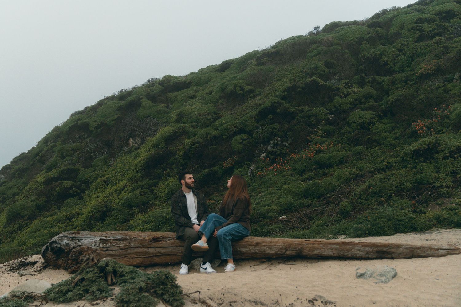 A couples session where they are embracing nature in Big Sur.