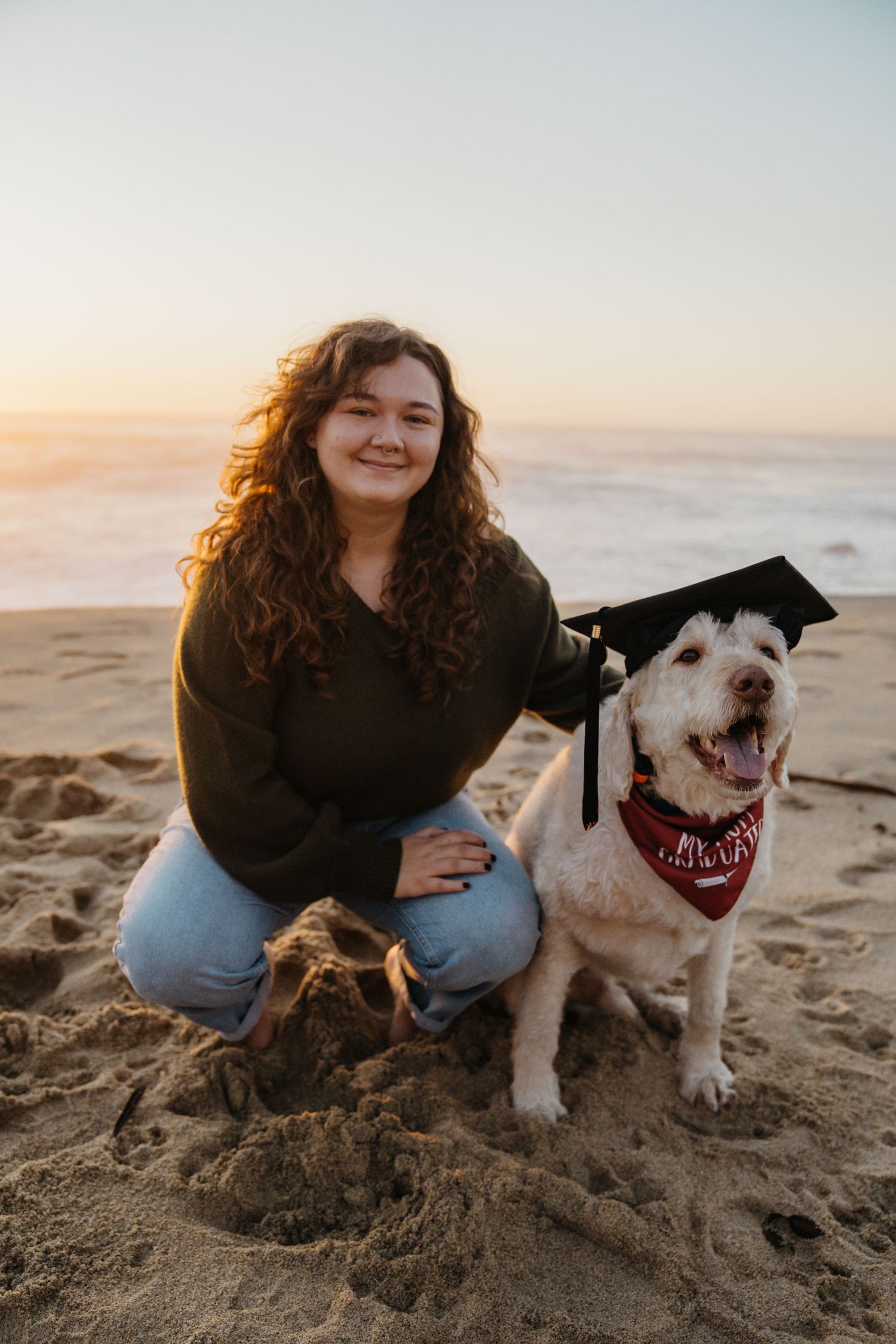 Graduation photos along Big Sur with dogs
