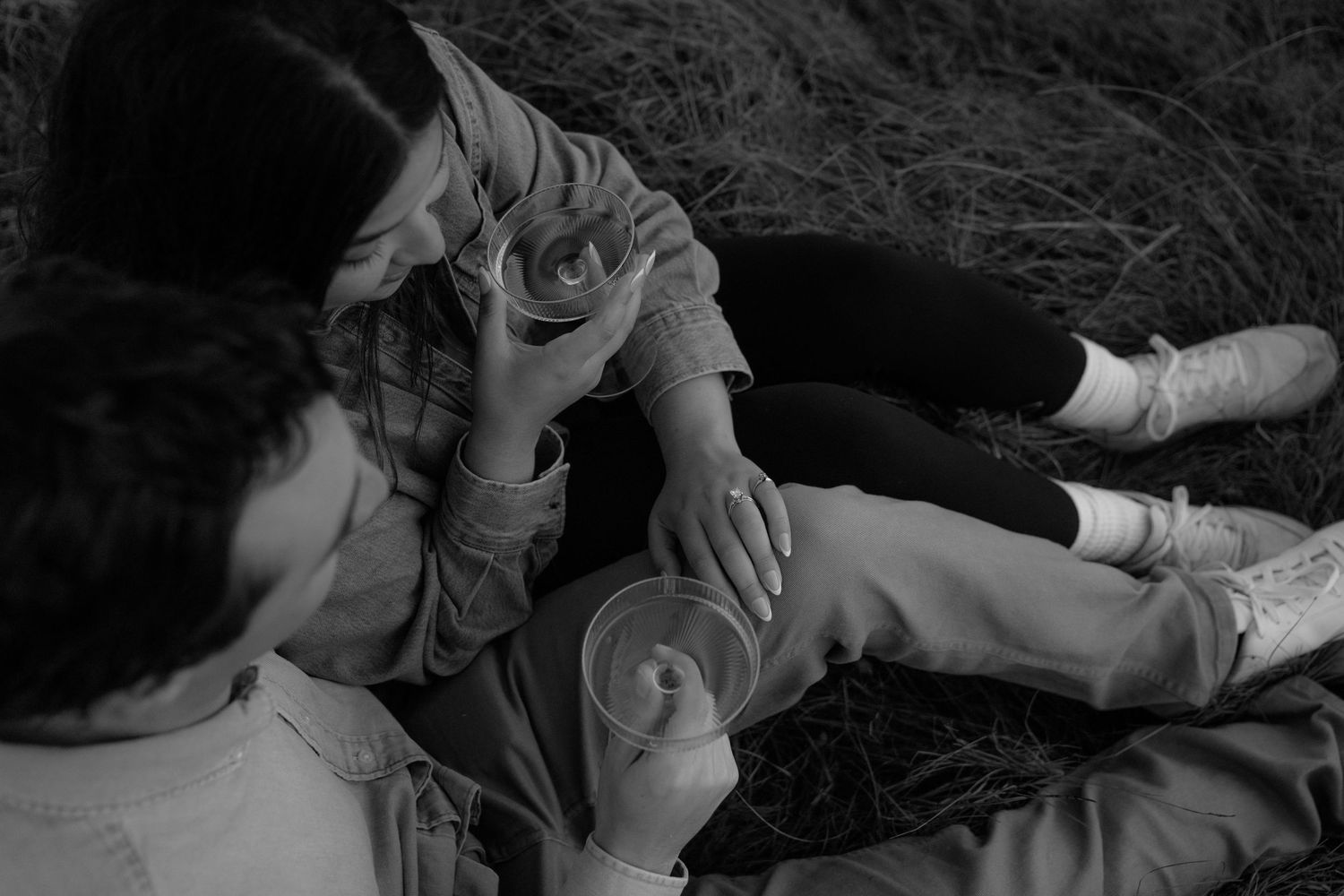 Black and white images showing intimate moments of people resting or sleeping.