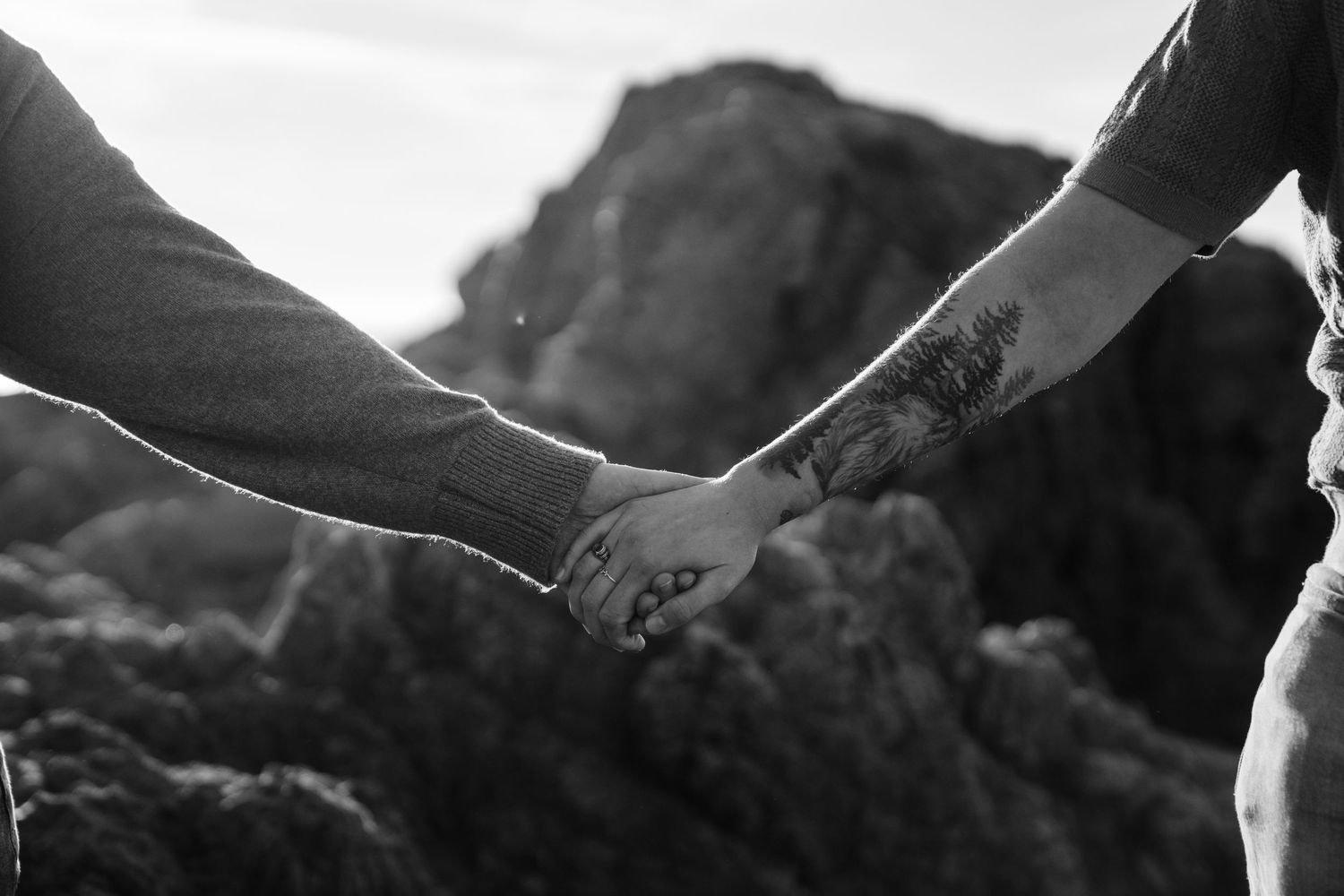 Engagement Rings along the Rocky Coast of Big Sur.
