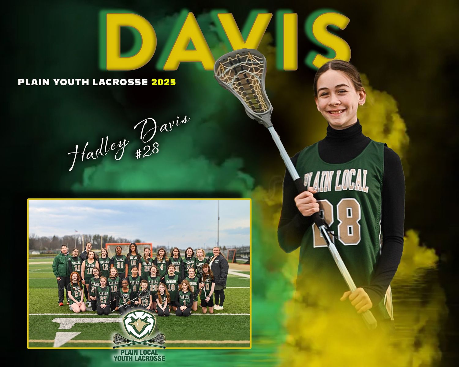Memory mate made from 2 different images to view individual portrait and team portrait on one image, Lacrosse