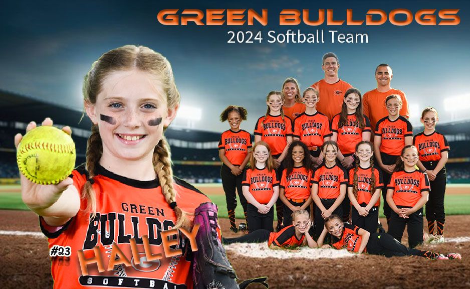 Memory mate made from 2 different images to view individual portrait and team portrait on one image, Softball