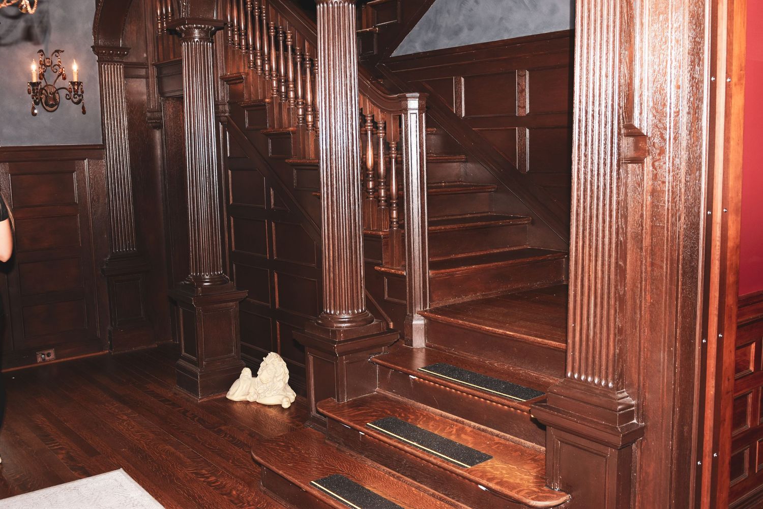 Interior photo of The Social at the Stone House, stairs leading to second floor