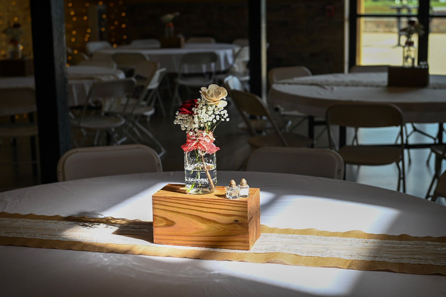 Detail image of centerpiece for a wedding