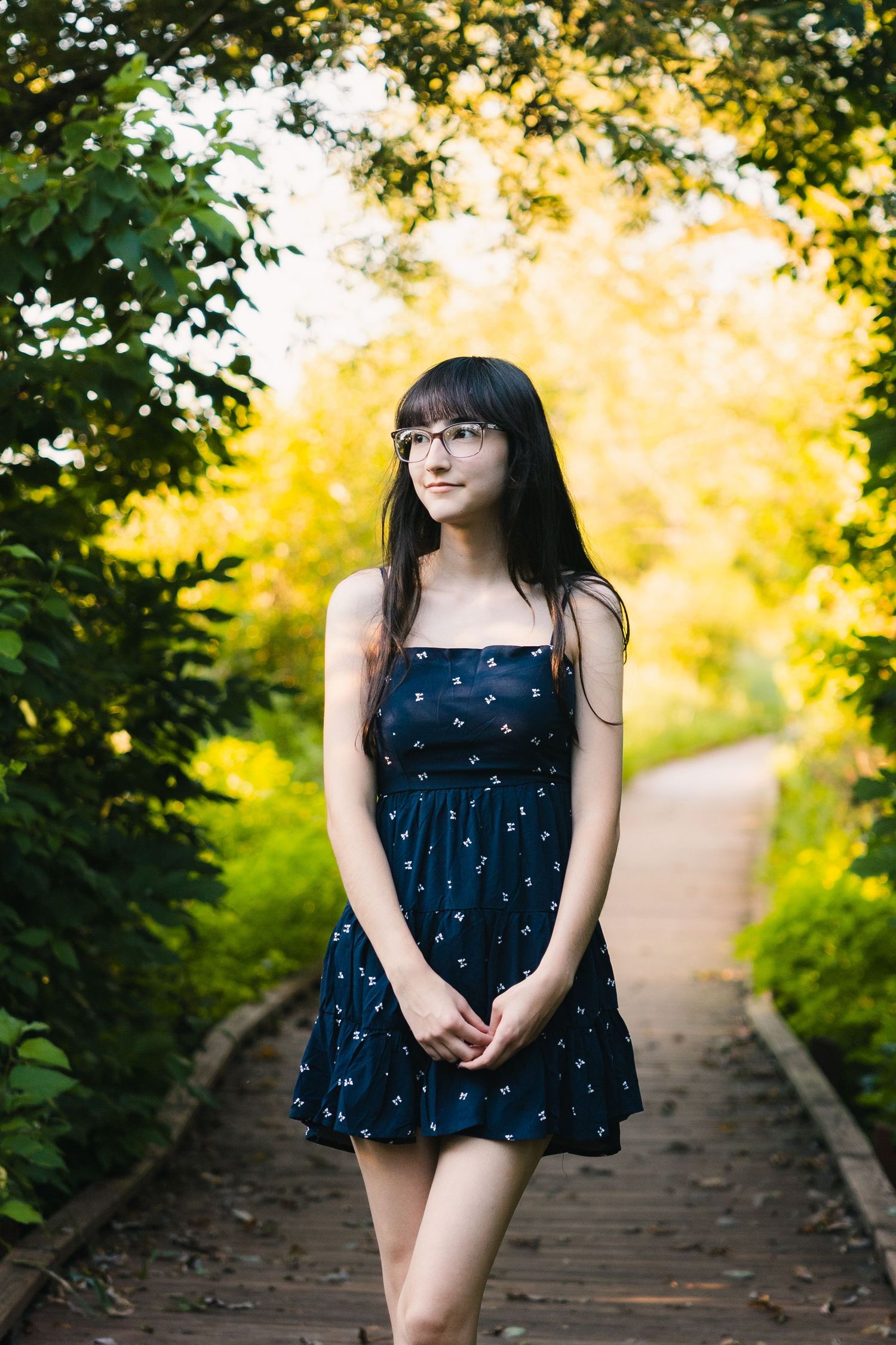 high school senior photographer in Madison, WI Little Dragan Photography token creek county park east side sun prairie nature forest path