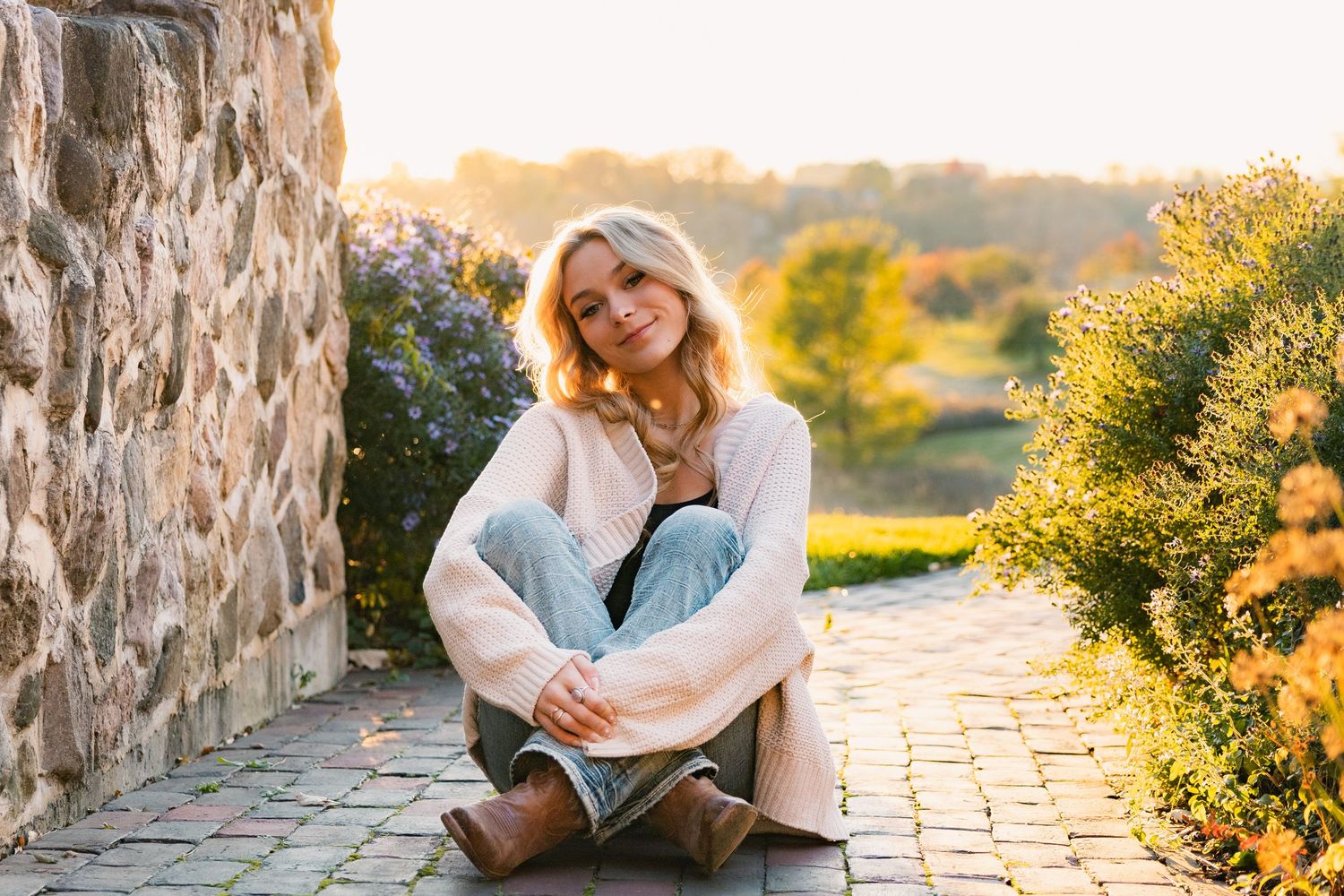 unique custom senior photos Madison Wisconsin Little Dragan Photography high school yearbook pictures golden hour sunset epic verona garden
