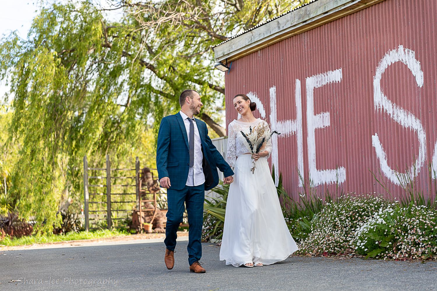 Silverdale she said yes Barn Wedding Venue: Happy couple after saying 