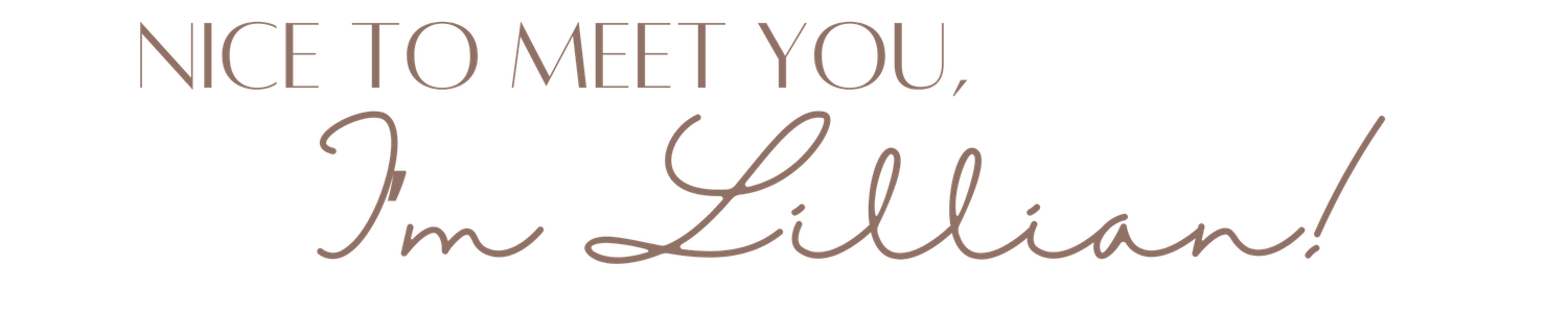 Cursive script text reading Nice To Meet You Im Lillian in rose gold color.
