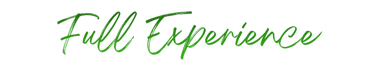 Green cursive script logo reading Full Experience on a white background.