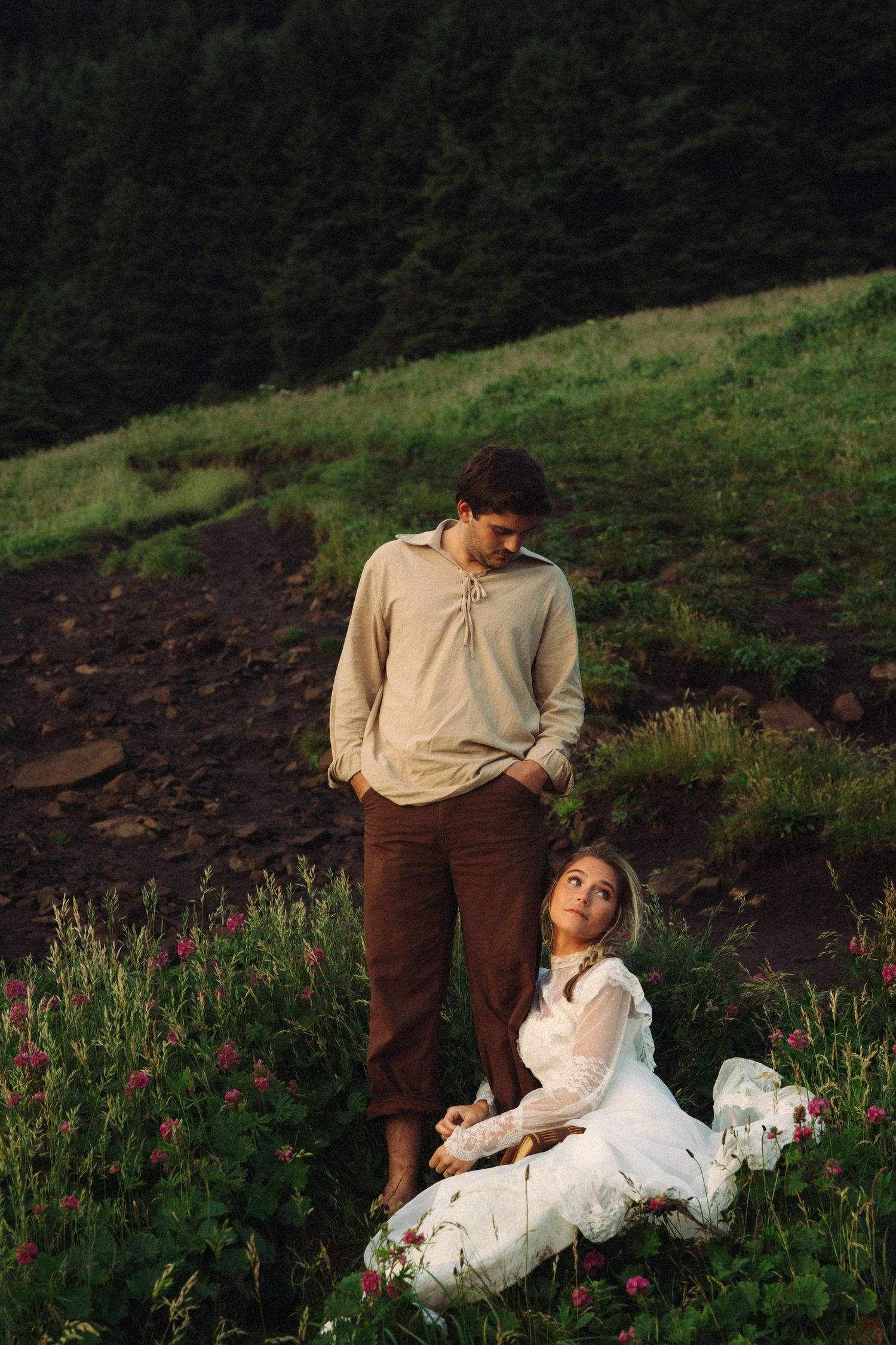 Cinematic elopement on the cliffs of the Oregon Coast