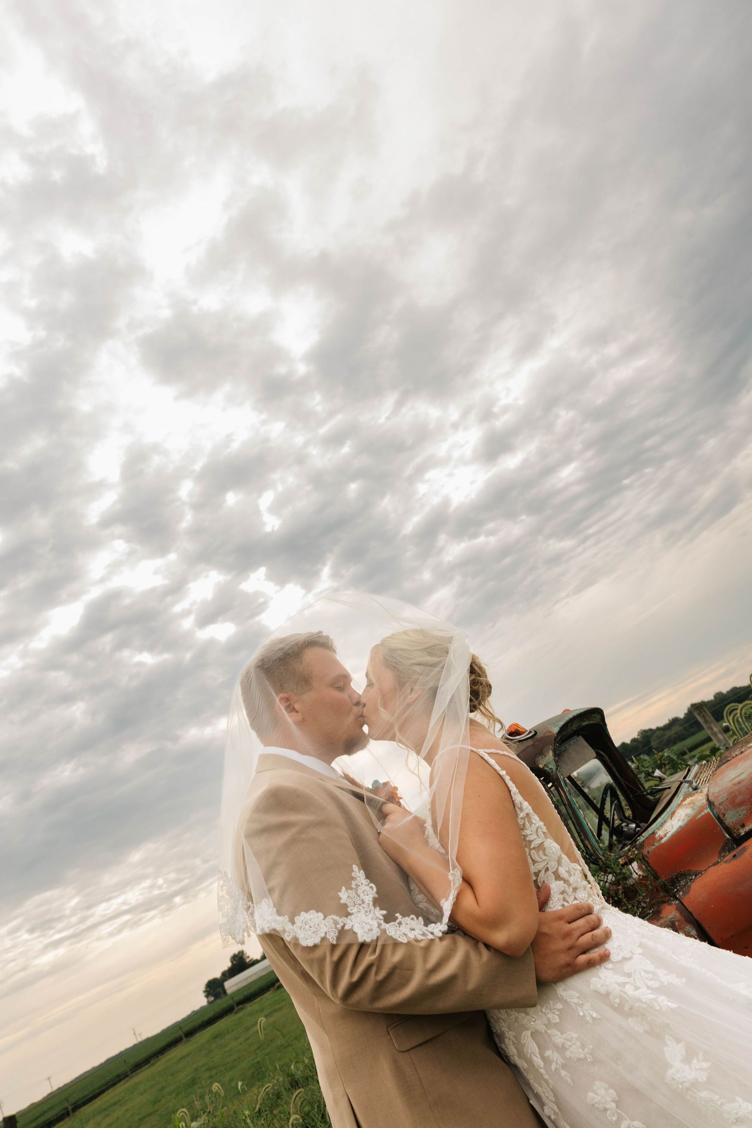 Gorgeous bride ft. a gorgeous overcast sky