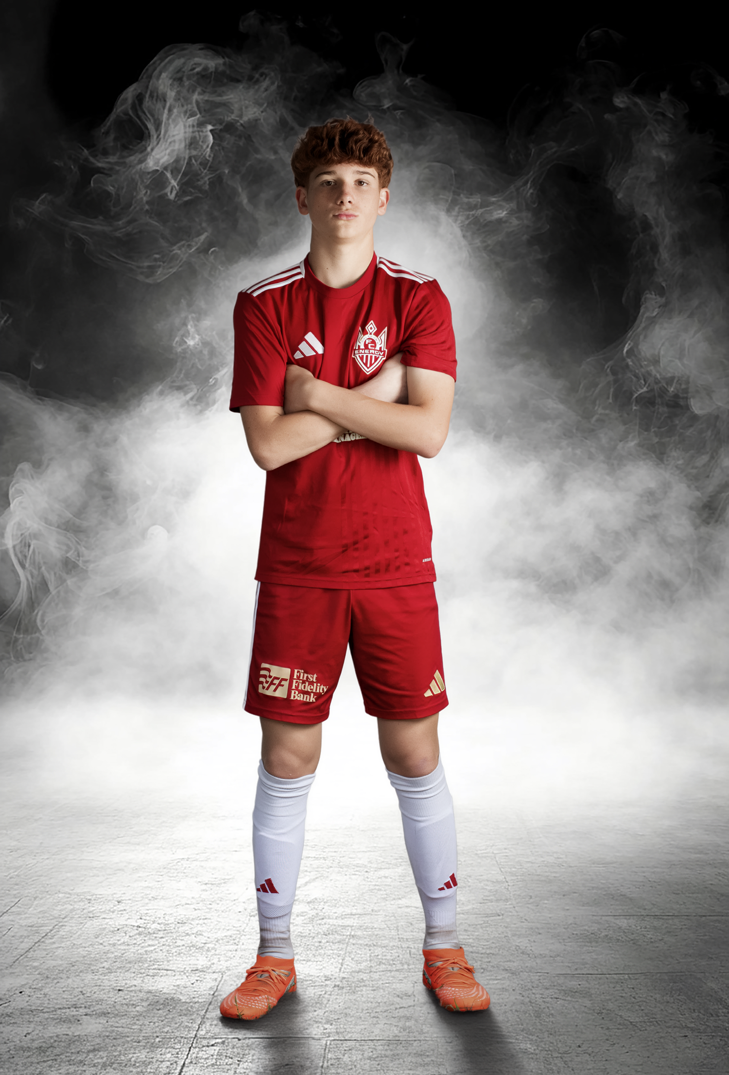 Youth soccer player media day portrait by AC² Sports Photography
