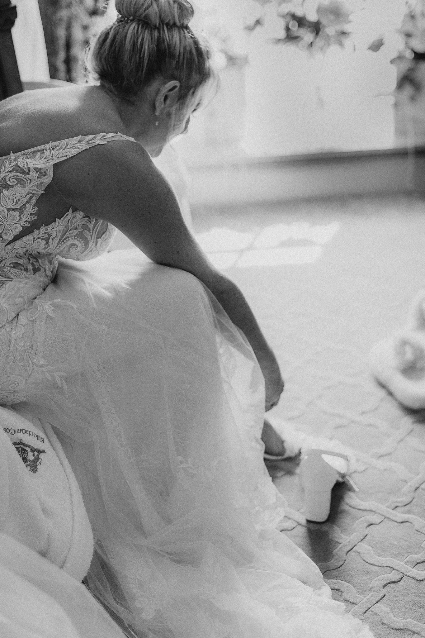 Romantic wedding portrait captured in natural light