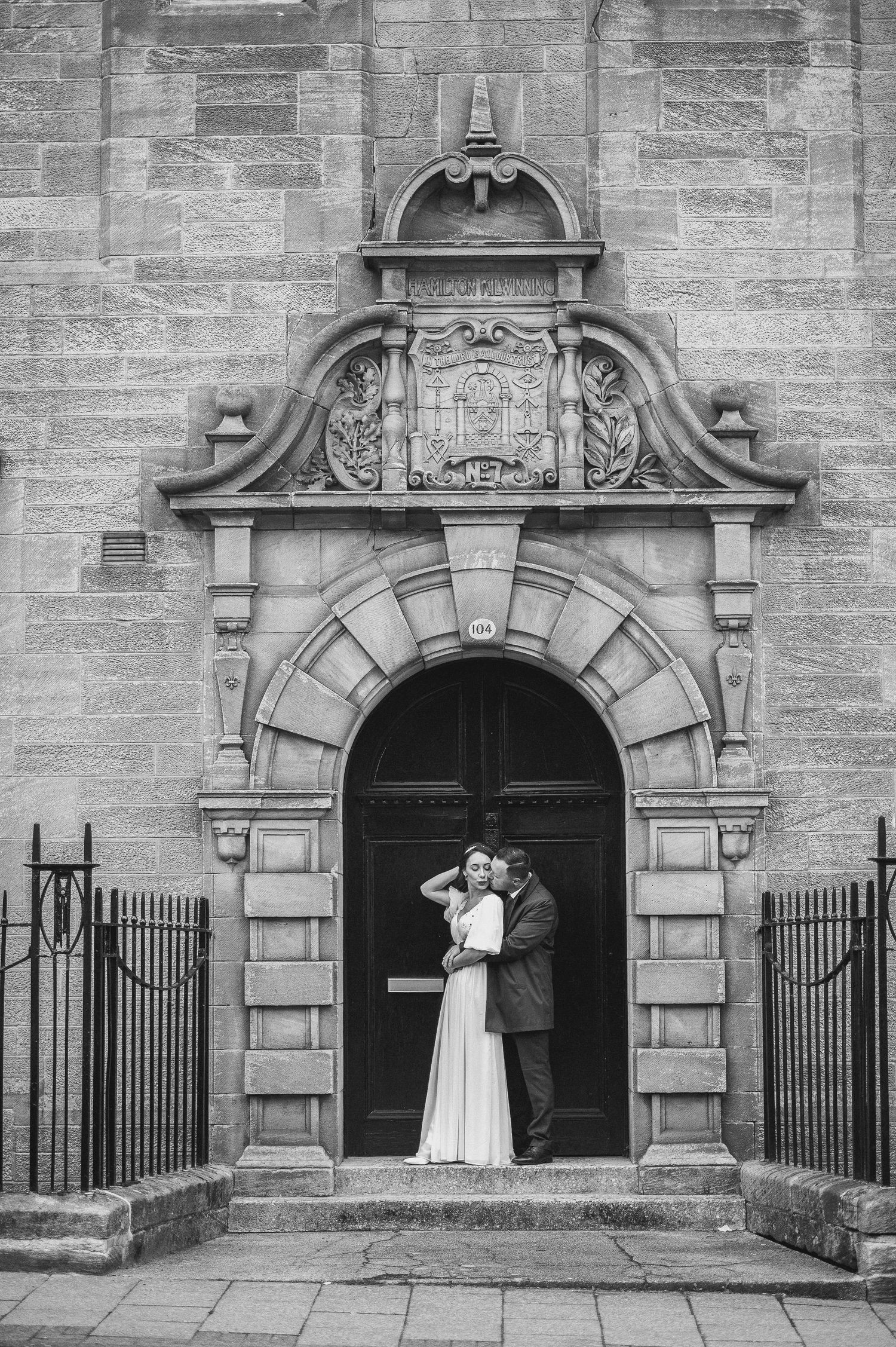 Romantic wedding portrait captured in natural light