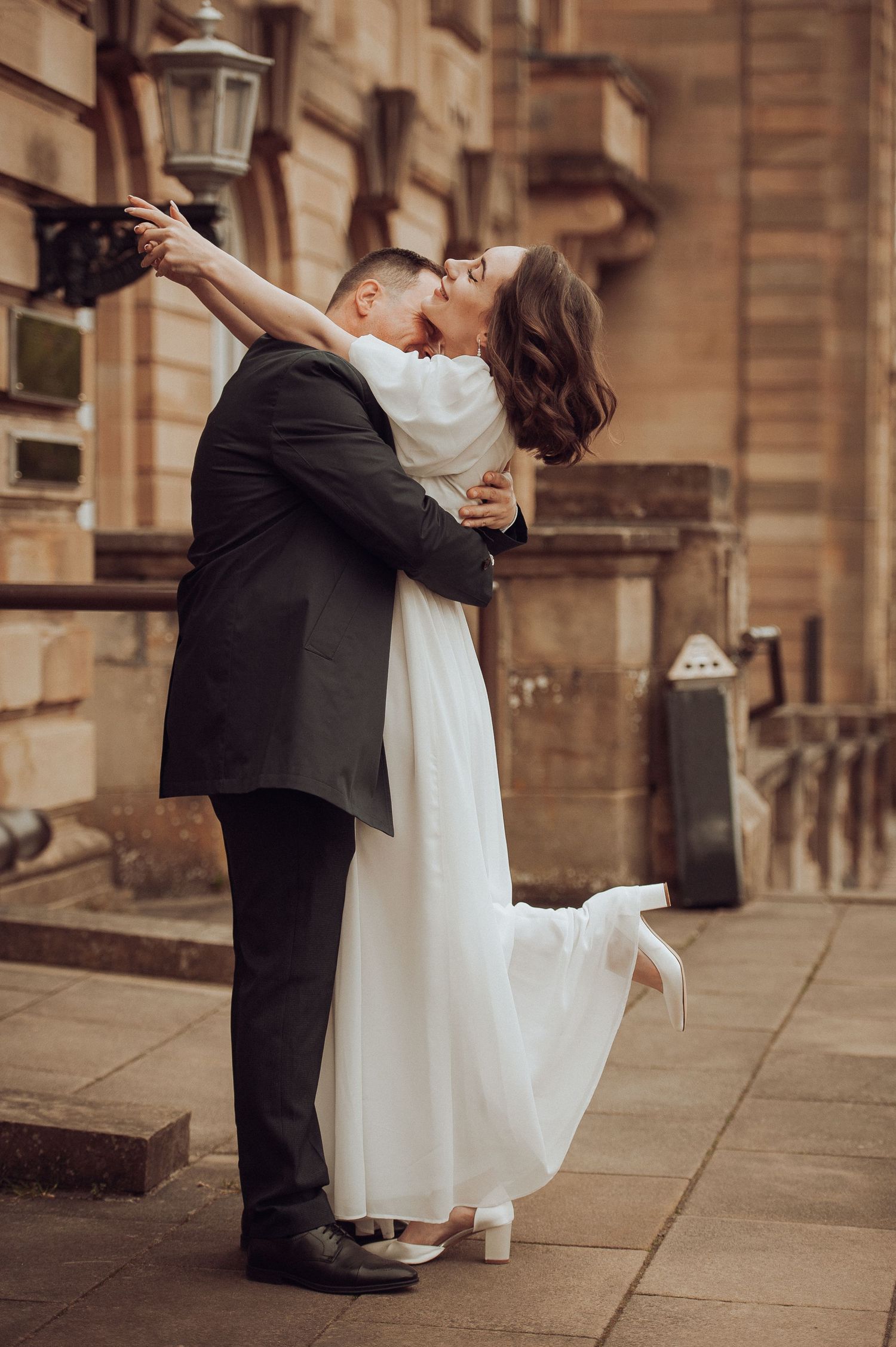Romantic wedding portrait captured in natural light