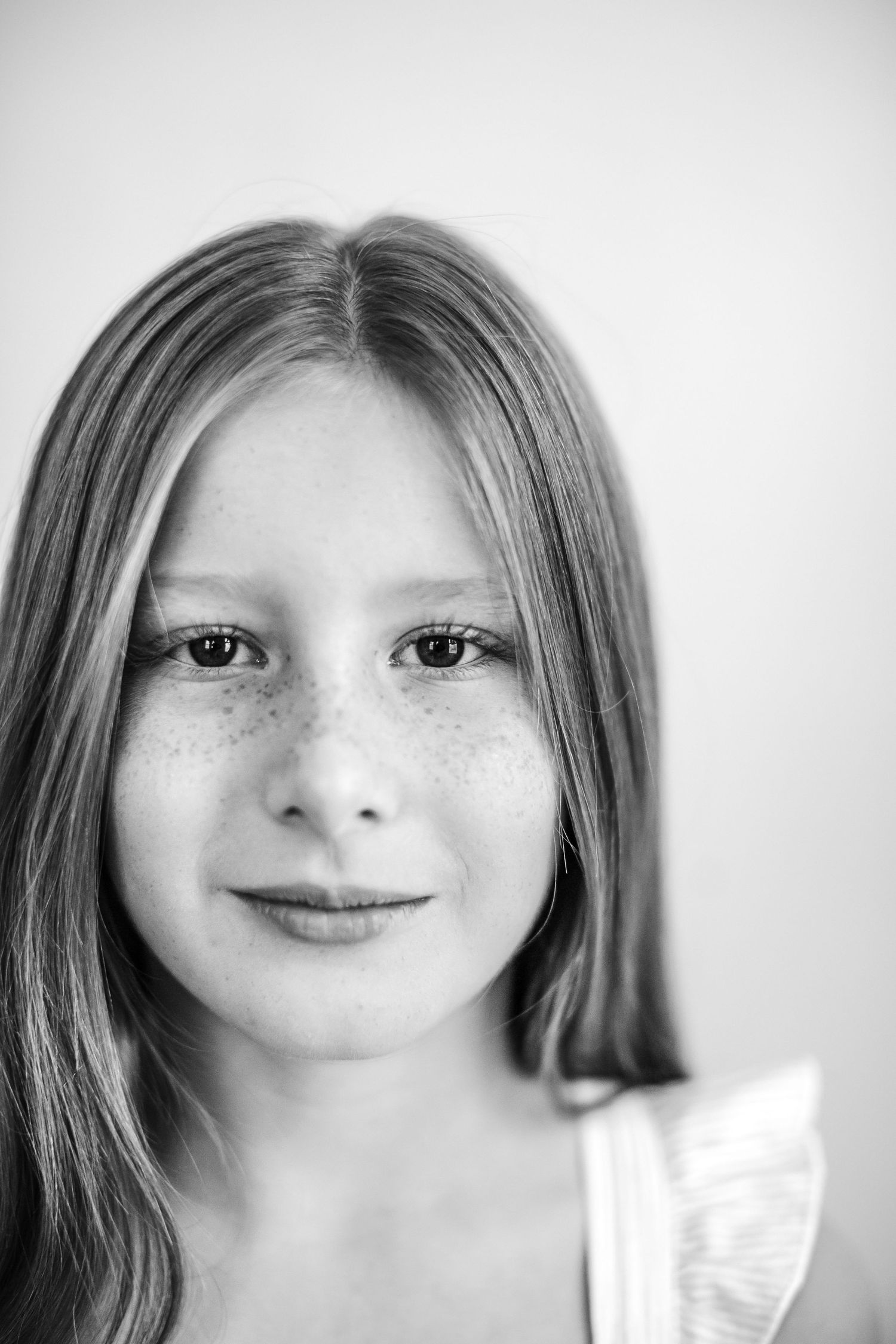 Black and white Child Mini Session Petite Personality Portrait in Sarasota, Florida.