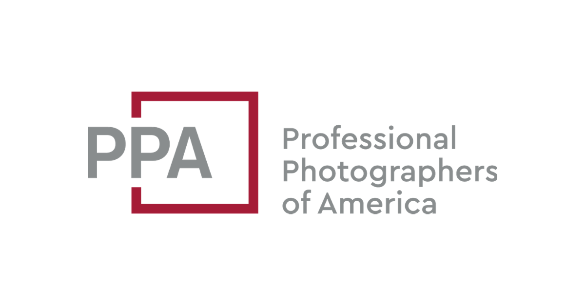 Professional Photographers of America (PPA) logo featuring red and gray text and geometric shapes.