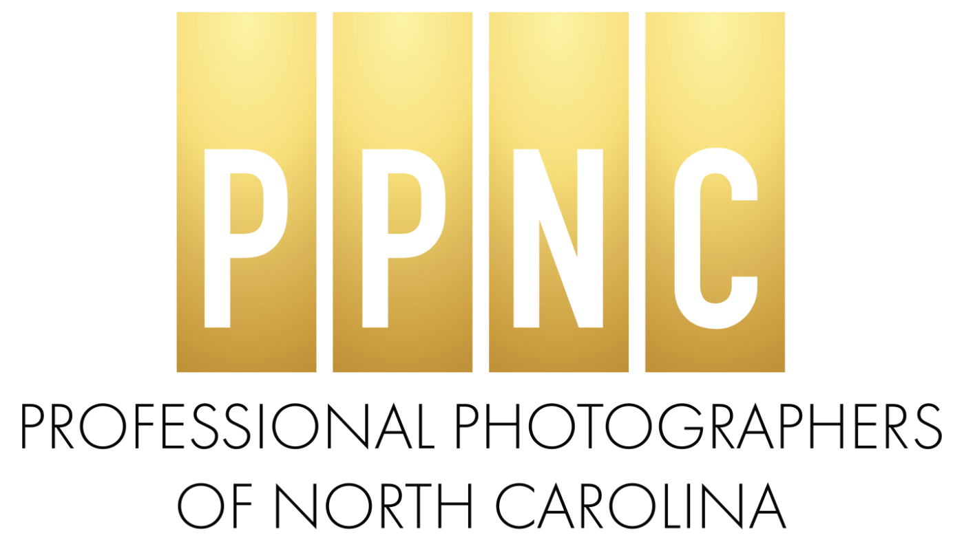 Professional Photographers of North Carolina (PPNC) logo featuring white block letters on yellow background.