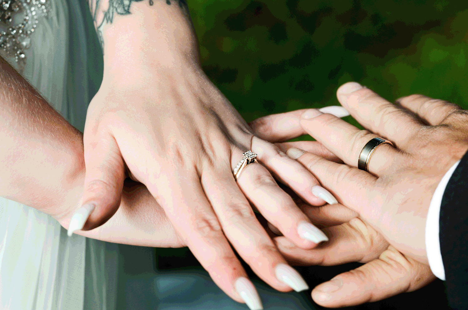 Close-up of rings.