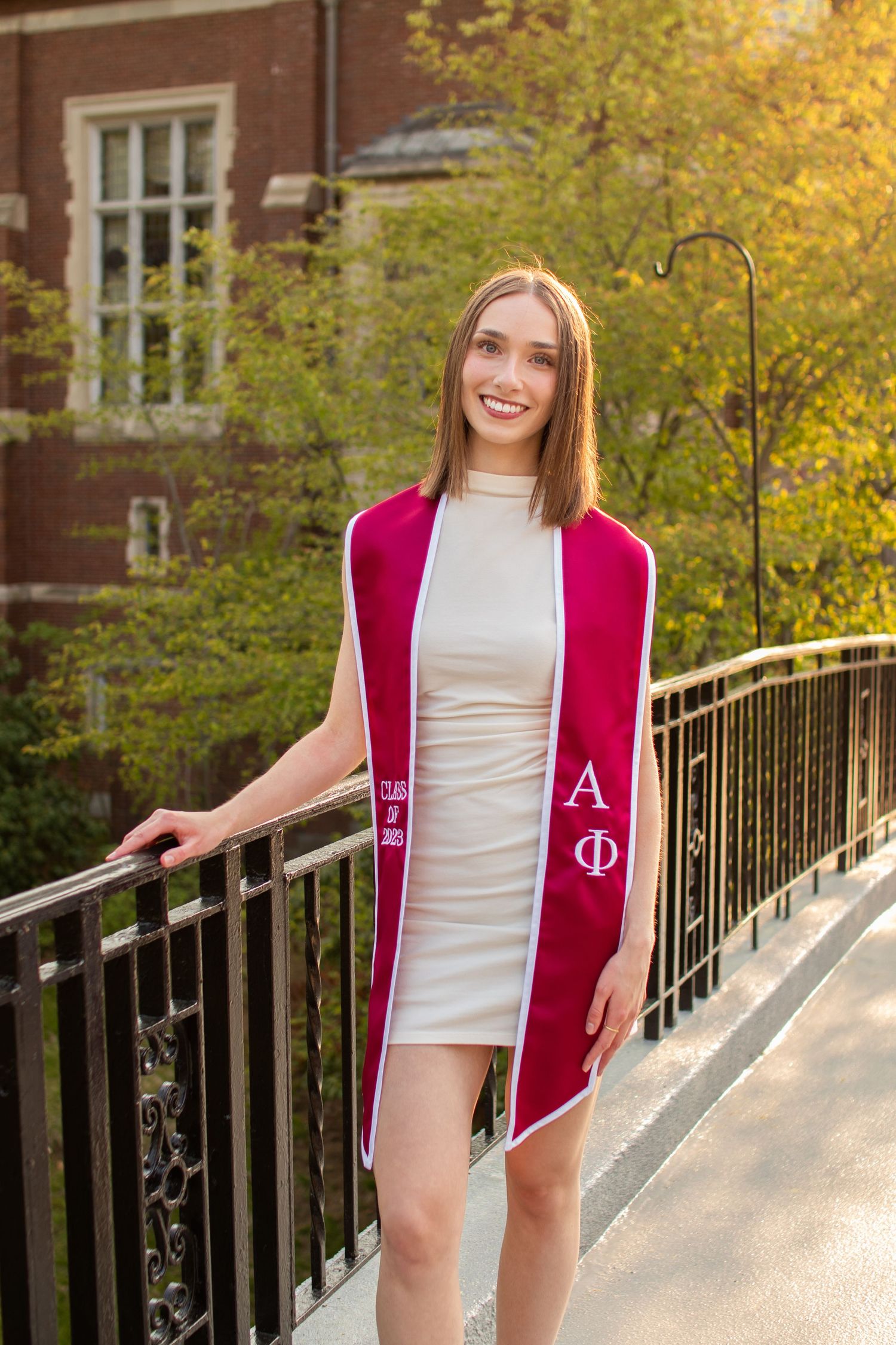 College senior photo, graduation photo, natural light photography, WPI. Worcester, MA. Sunset/ golden hour.