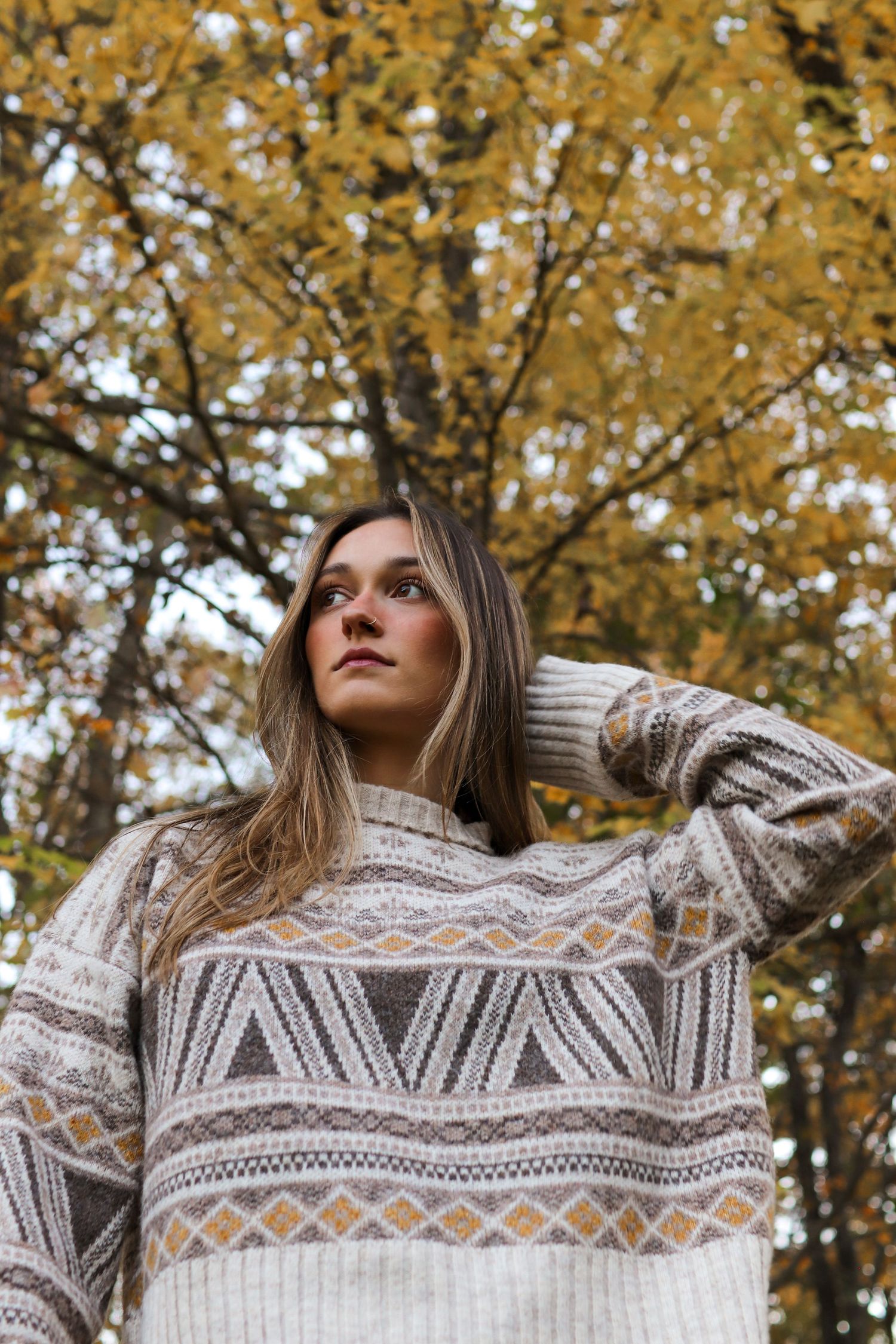 Autumn, natural light headshot. Self Portrait photography in Central MA.