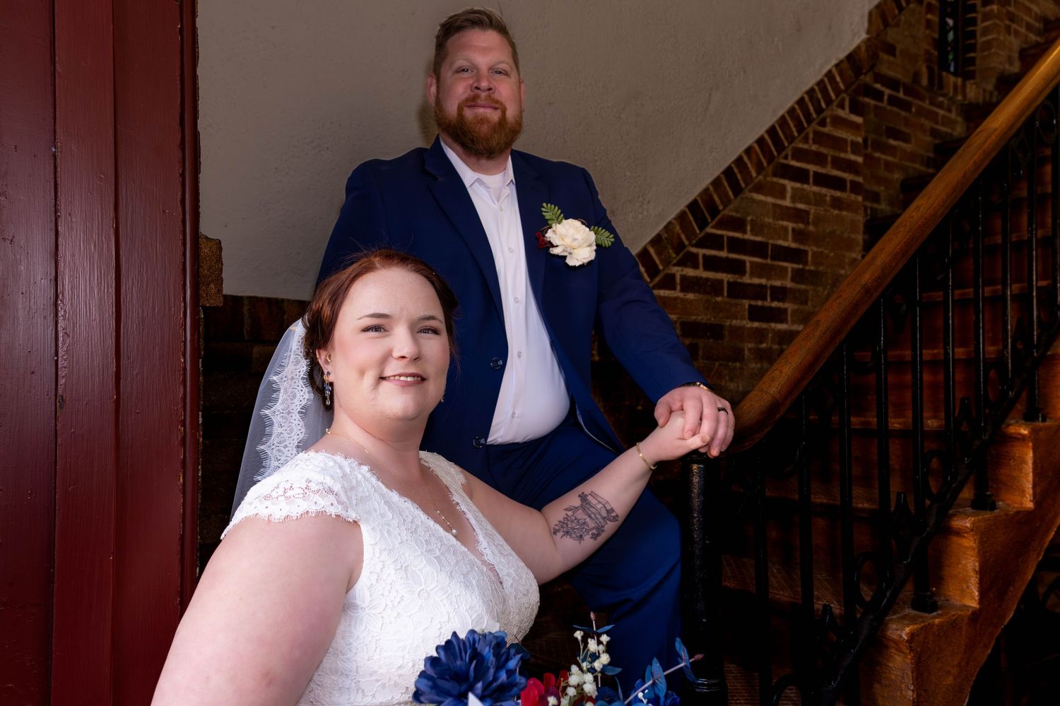 Bride and Groom at Saint Benedict Catholic Church Richmond Virginia
