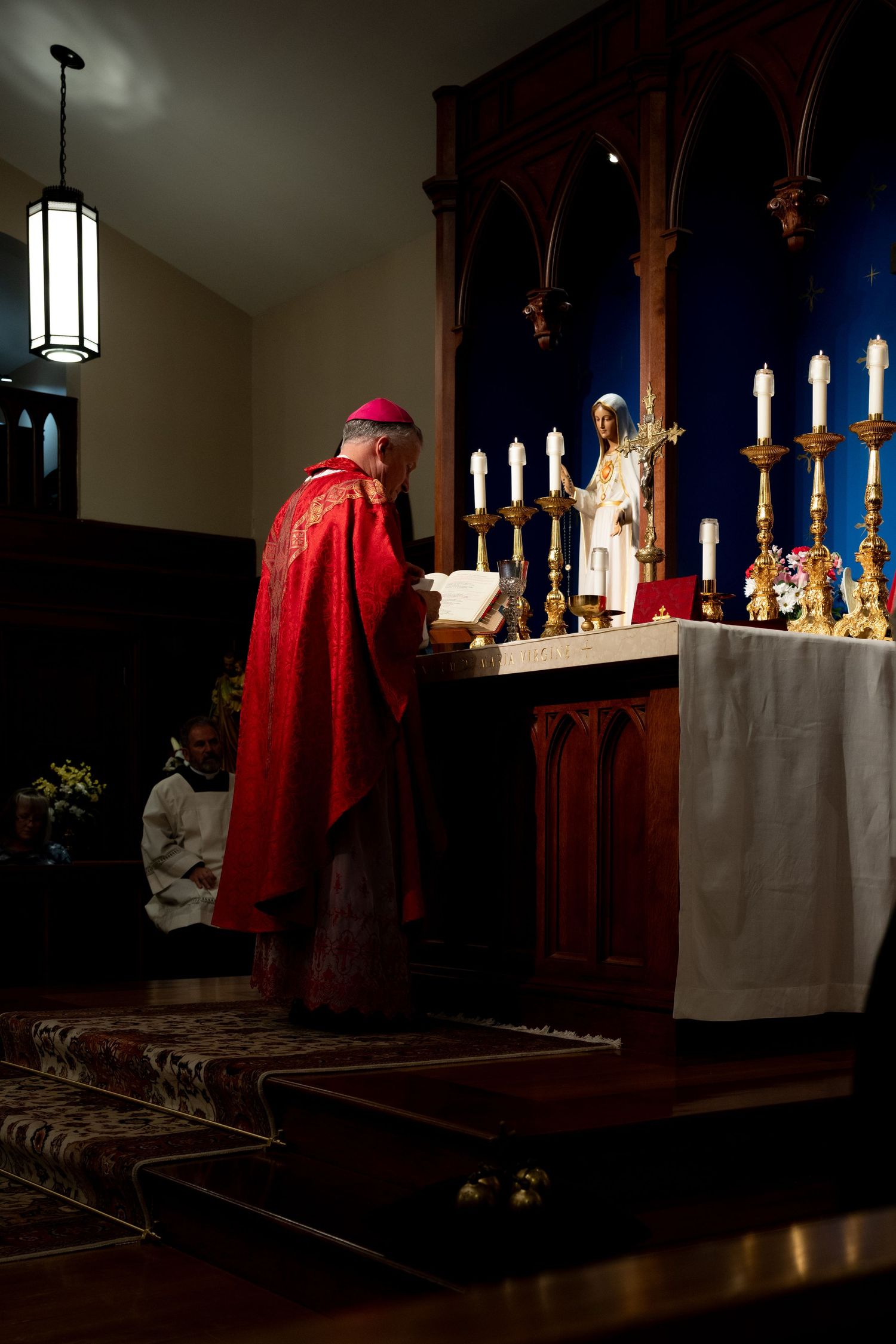Catholic Bishop celebrating the Mass Saint Anthony of Padua Mission Church King George Virginia