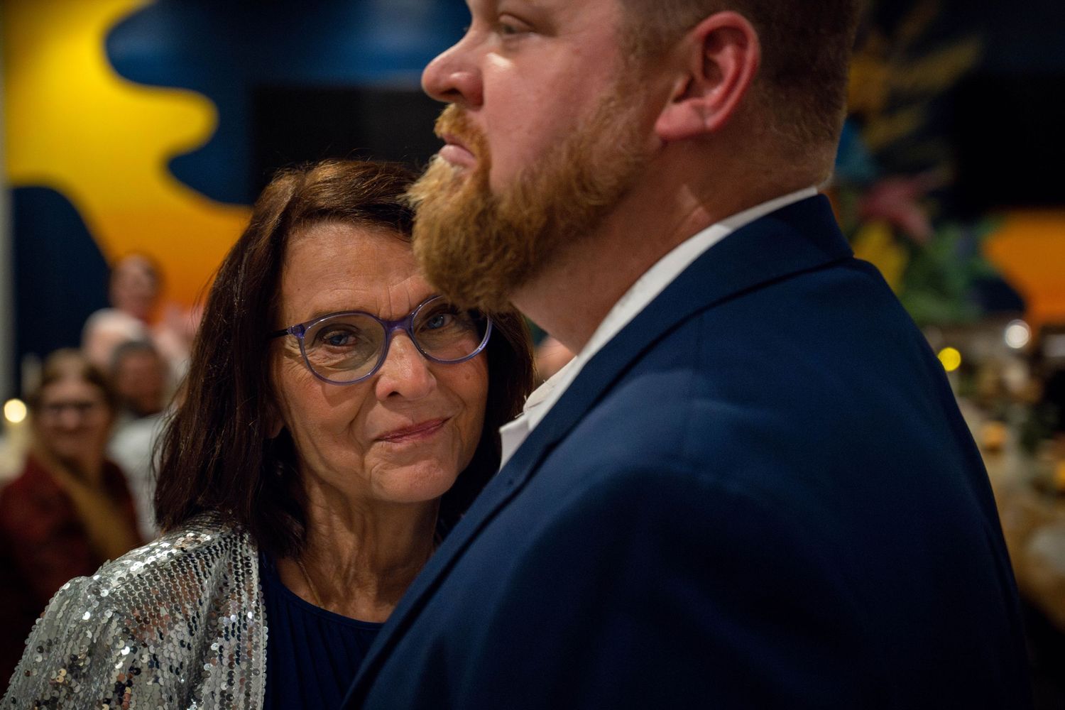 Mom and Son dance close up Mom's face