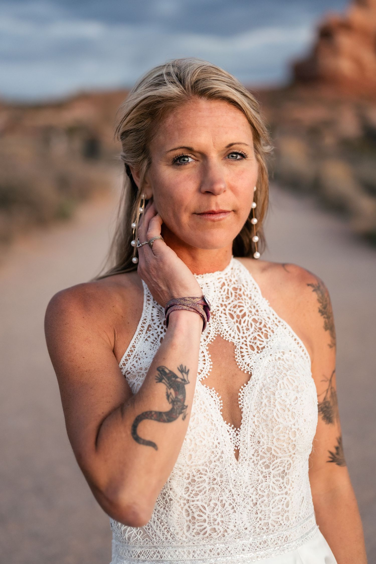 Bridal portrait at Arches National Park by Arches Wedding Photographer