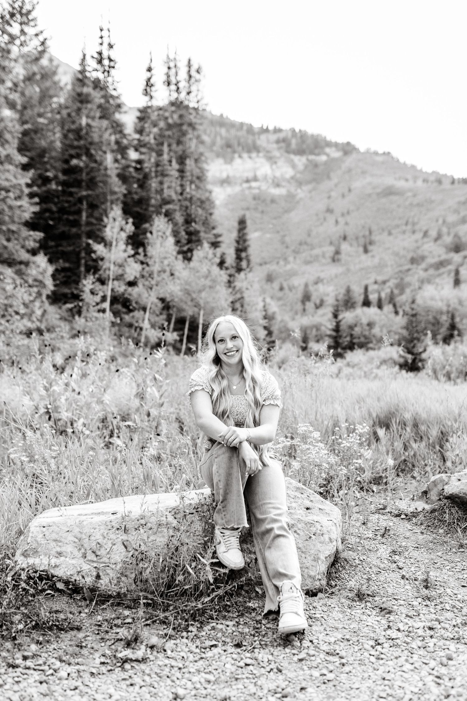 sitting pose during a senior session by Coley Cook, Utah senior photographer