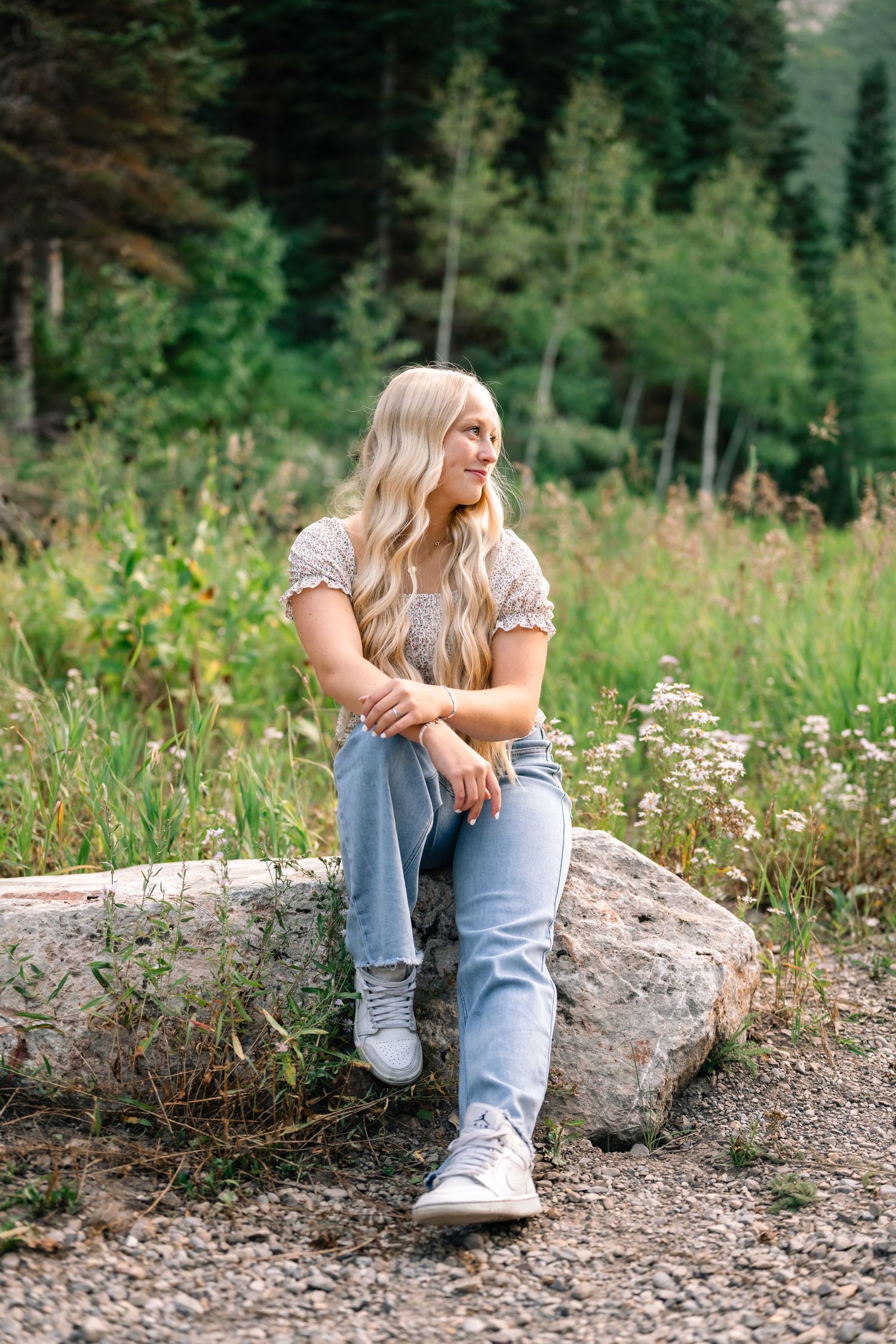 sitting pose during a senior session by Coley Cook, Utah senior photographer