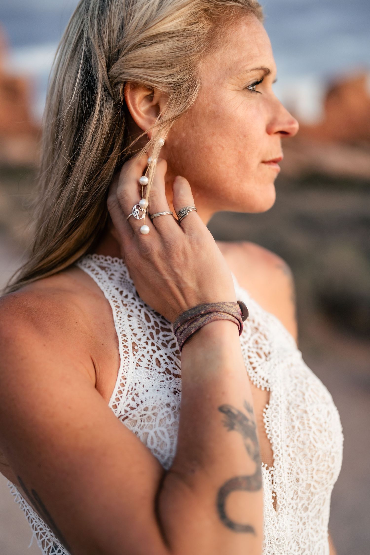 Jewelry detail during Arches Elopement by Utah Elopement Photographer