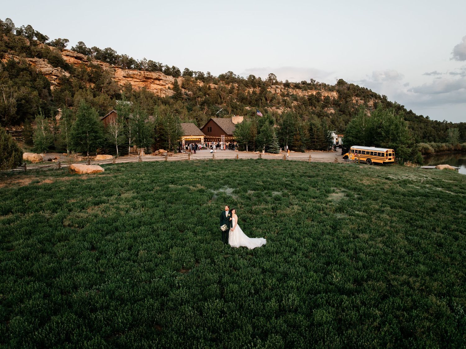 A series of panoramic landscape photos showing rolling green hills and rural countryside with a white goose in one frame.
