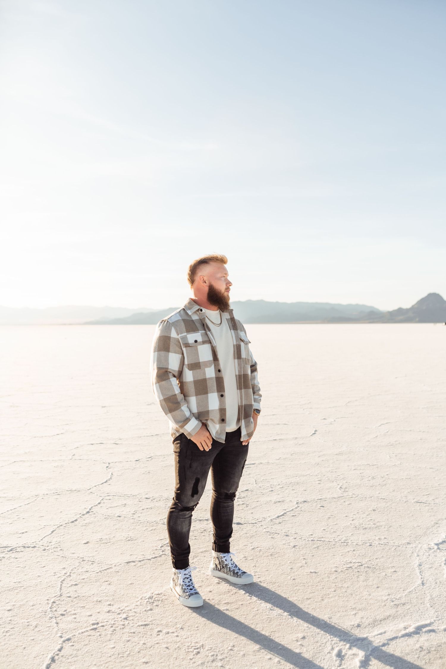 Solo portrait at the Salt Flats by Utah portrait photographer