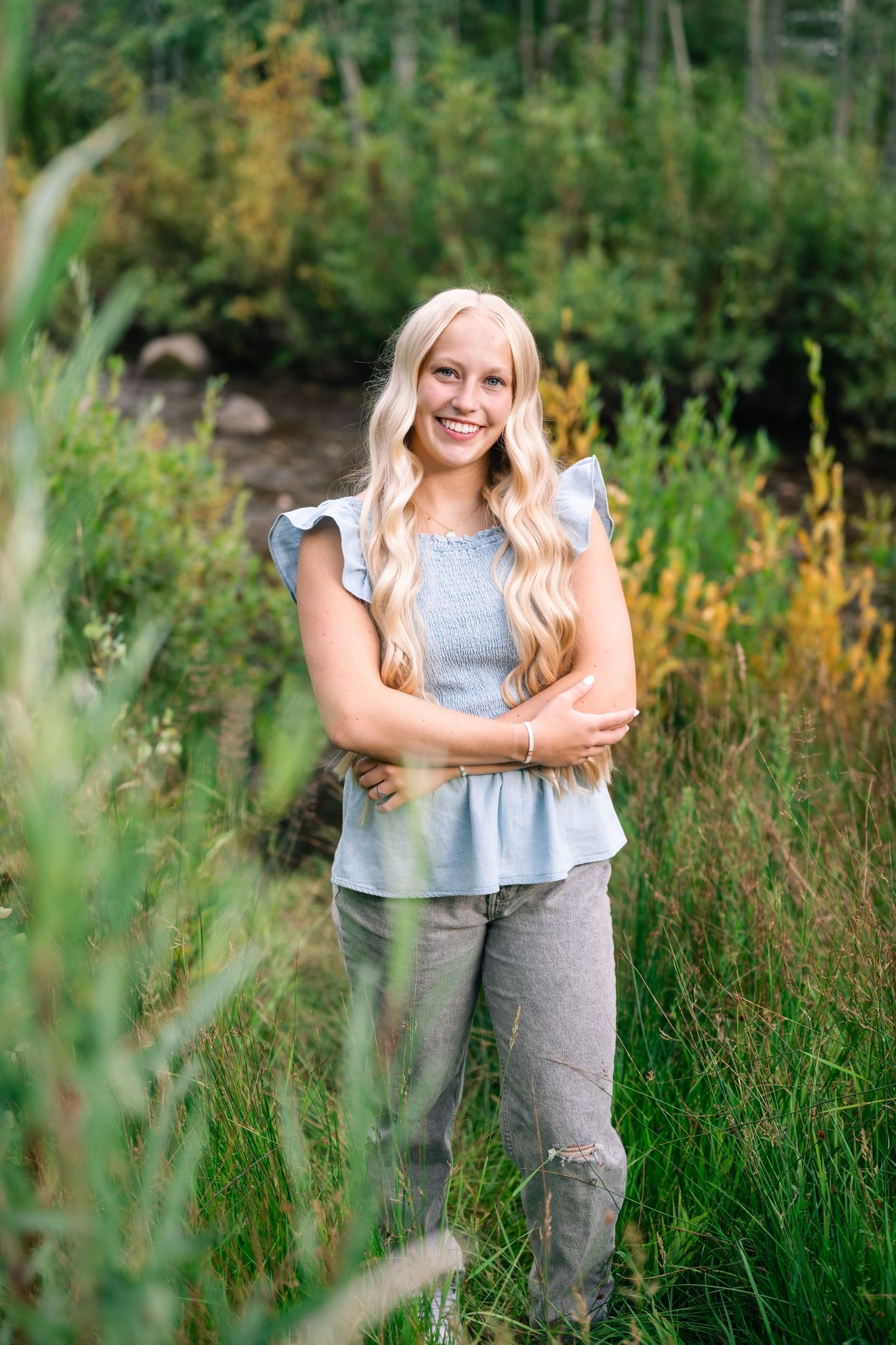 smiling senior portrait taken by Coley Cook, Utah senior photographer