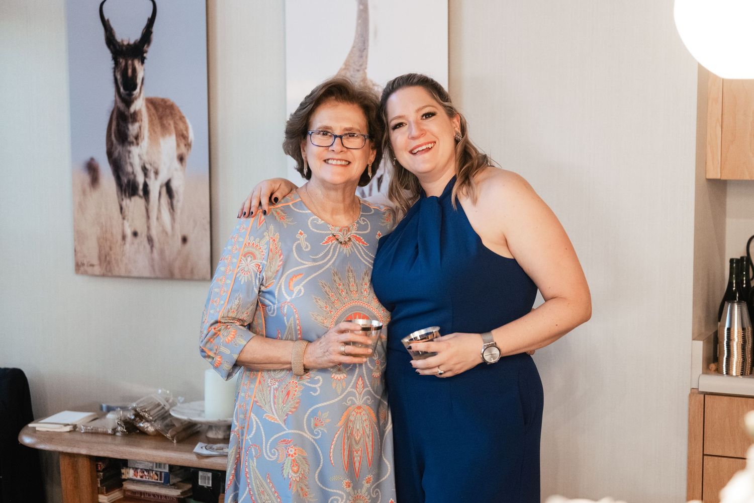 Friends share joyful moments together at a special celebration.