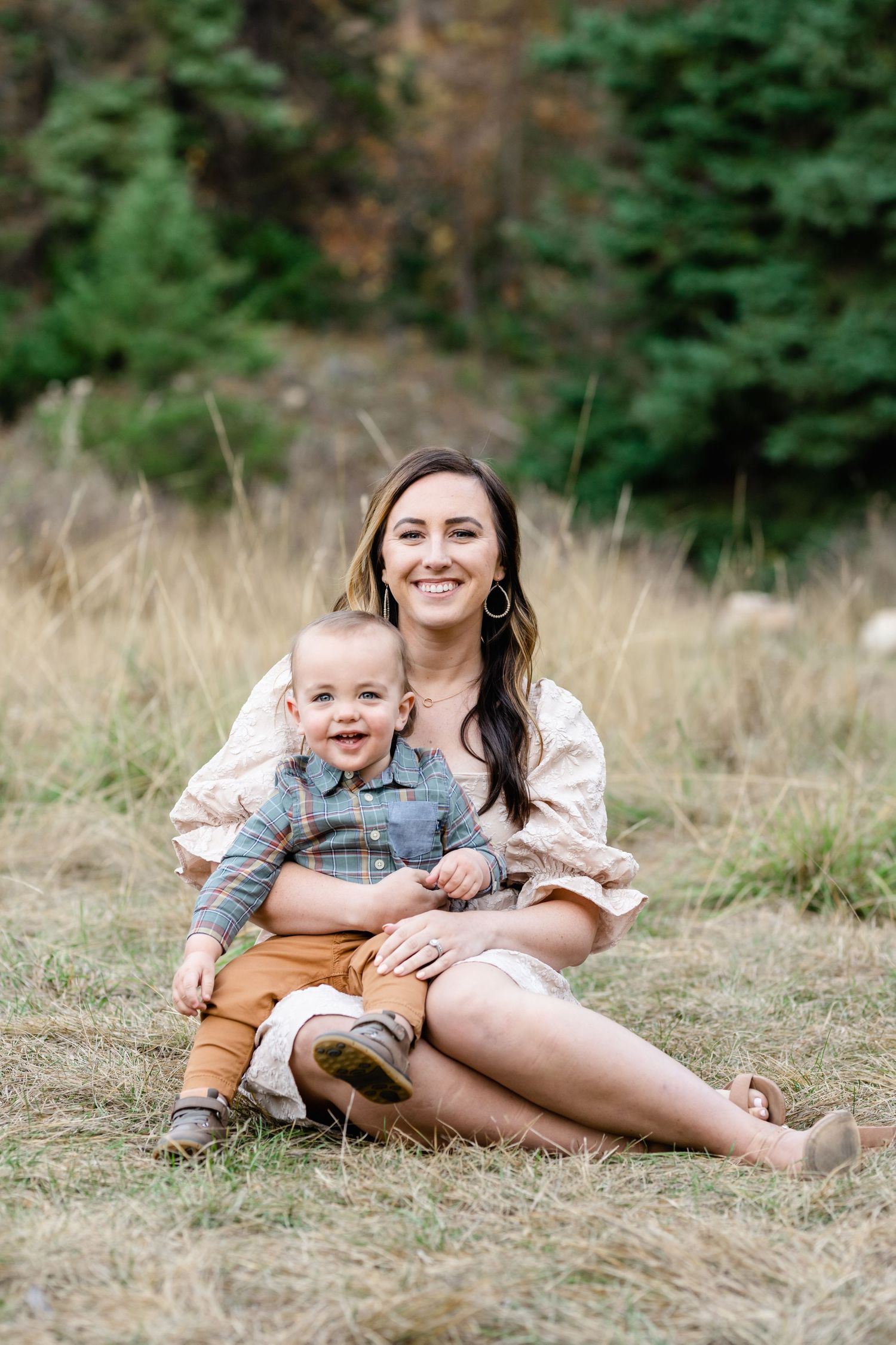 Mother and son portrait during their Fall family photos by their Utah Family Photographer.