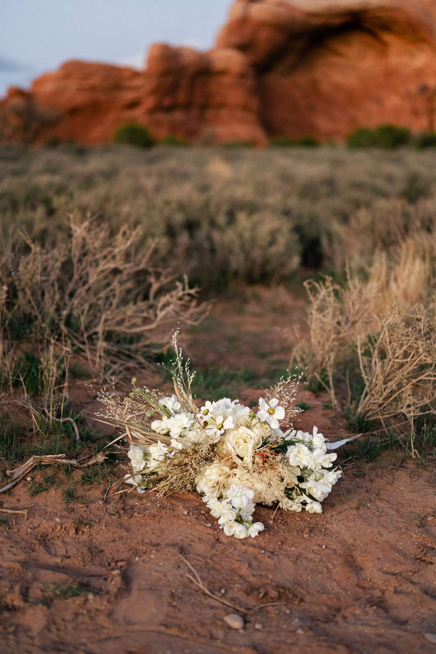 Bouquet details at Arches National Park by Utah Elopement Photographer