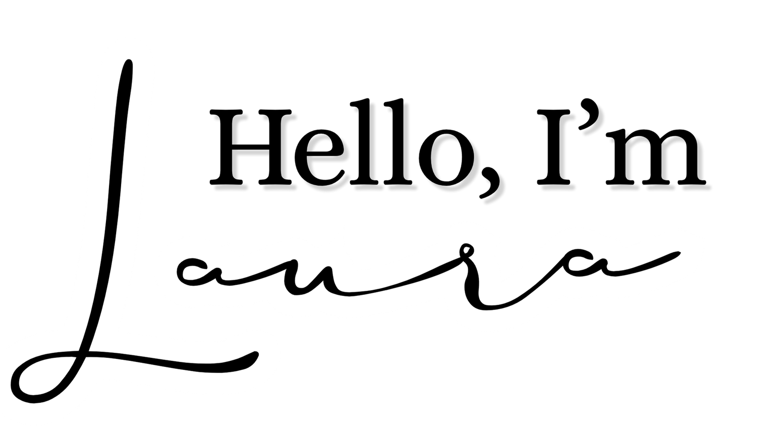Elegant cursive text design featuring decorative swirls and flourishes.