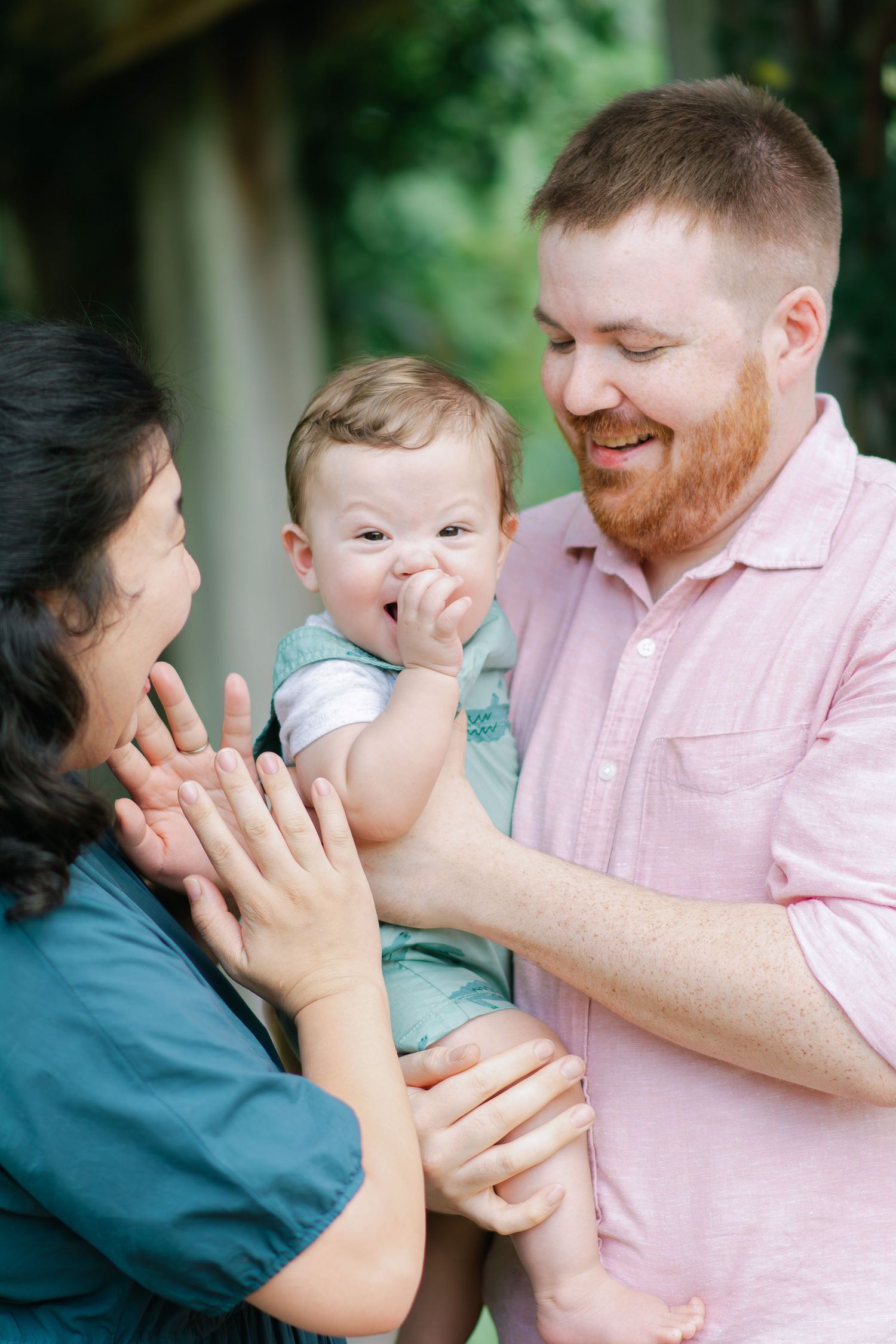 Playful family moments captured in a sequence of intimate interactions.