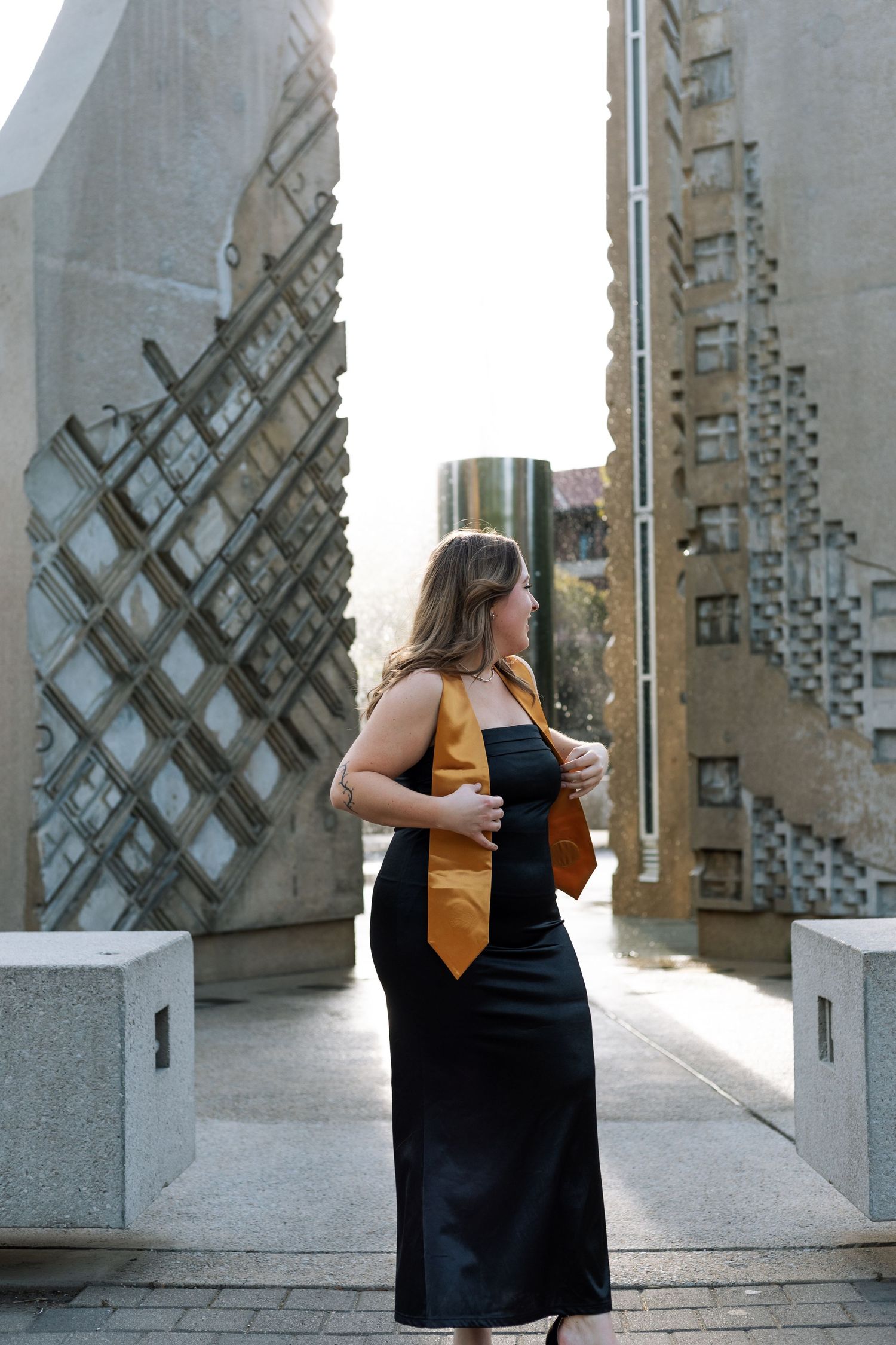 senior photo Purdue University campus college graduation