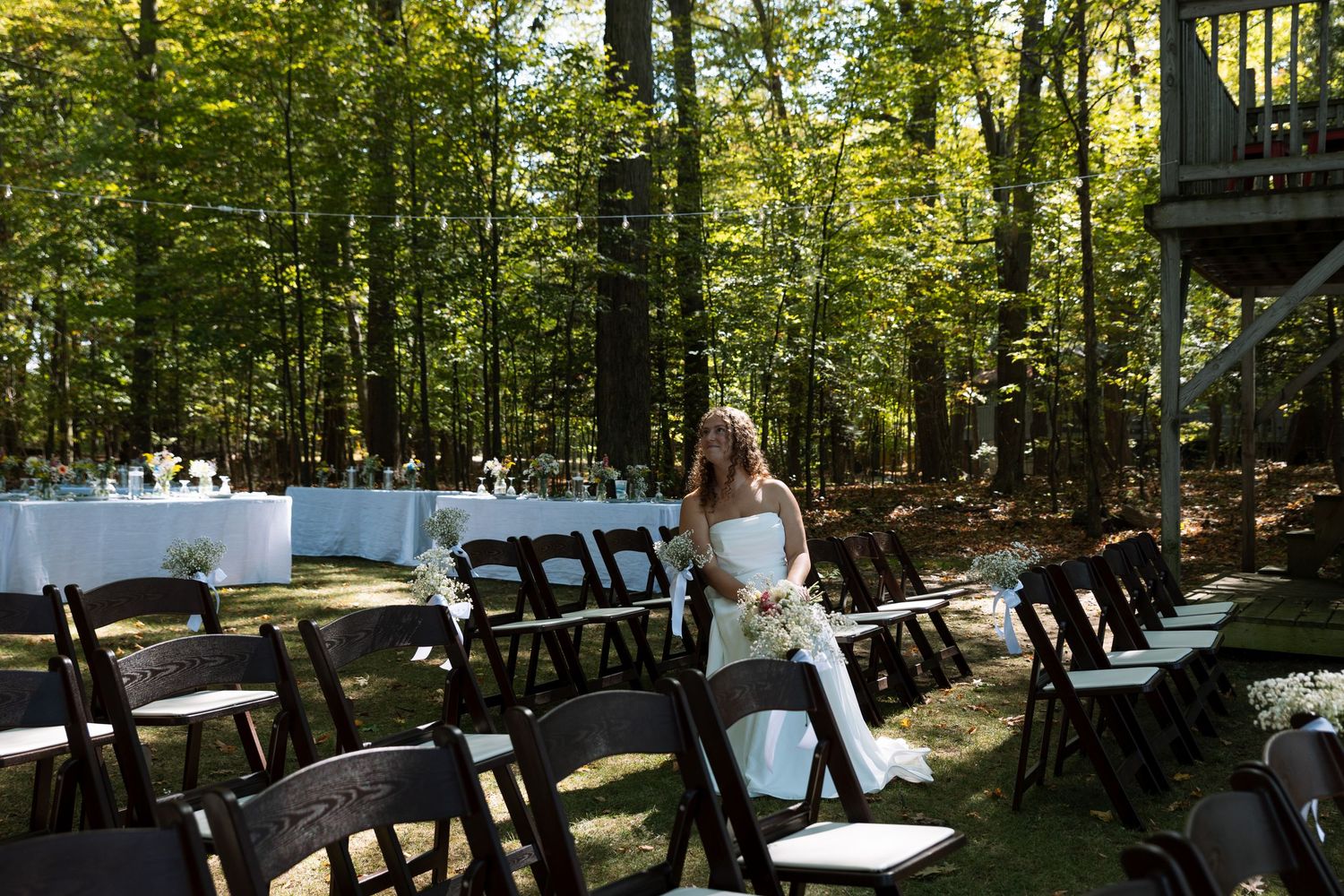 Lake Michigan micro wedding bride