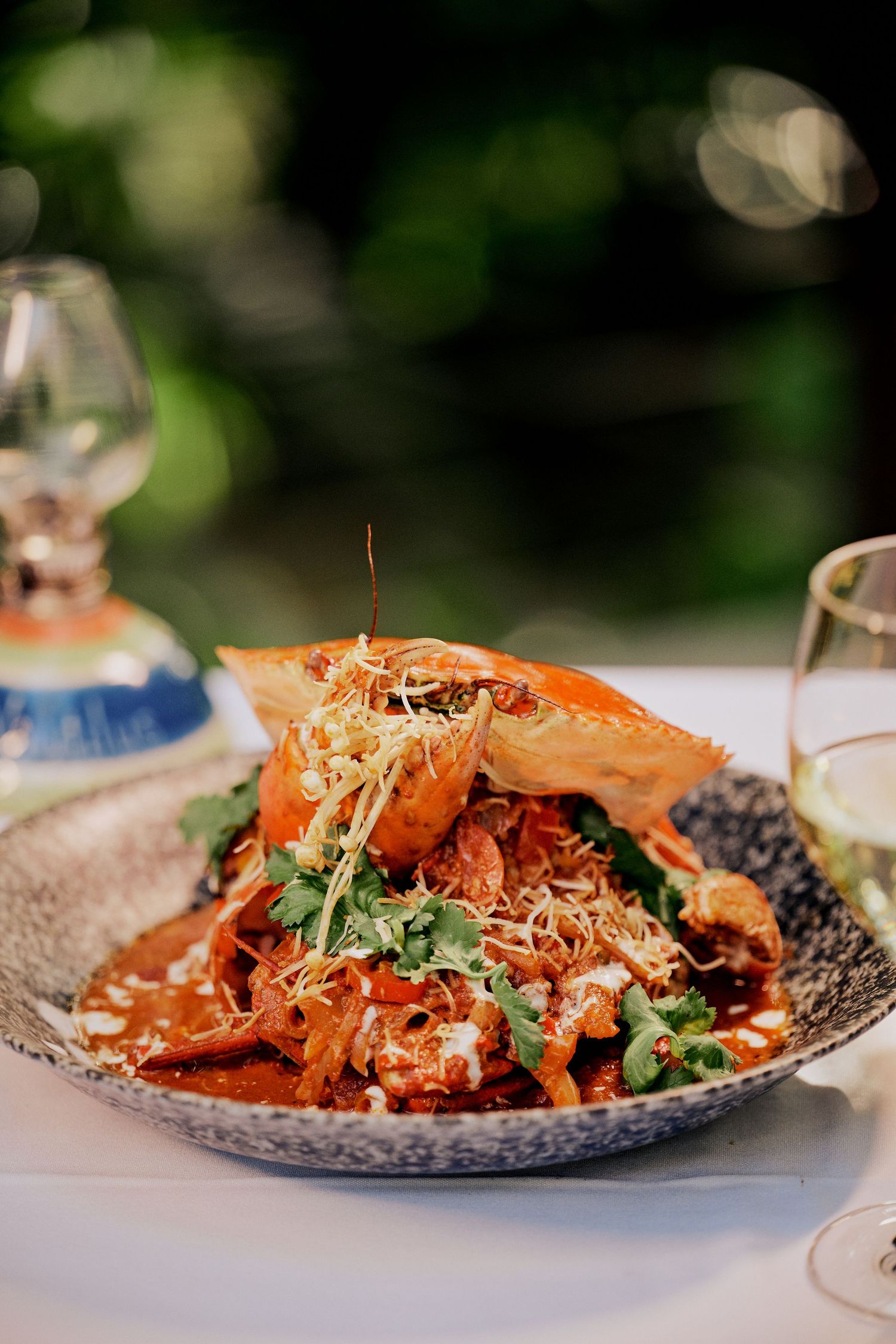 Crab dish on a table