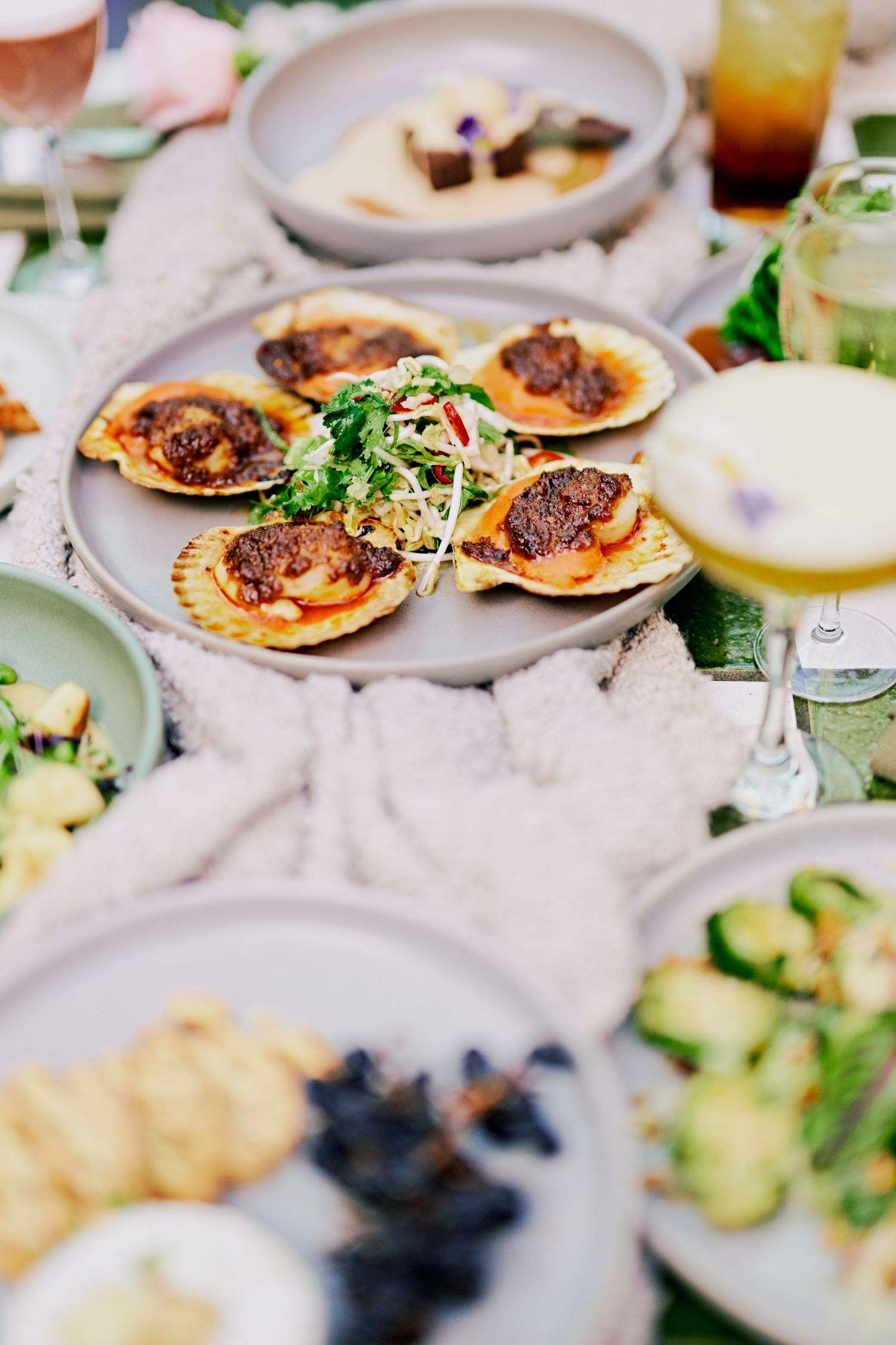 food on a table for a restaurant