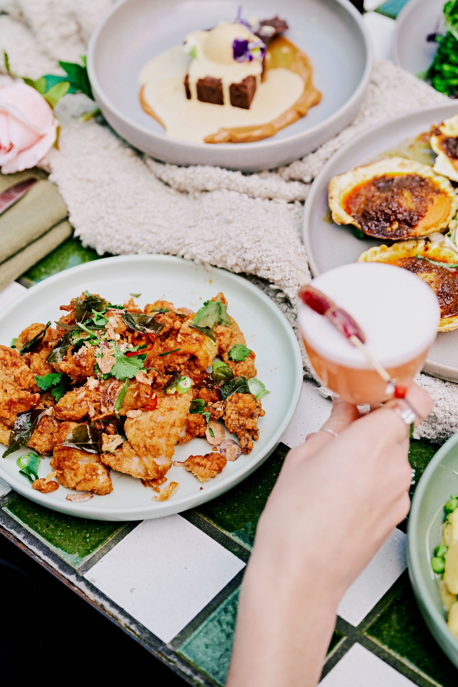 food on a table for a restaurant